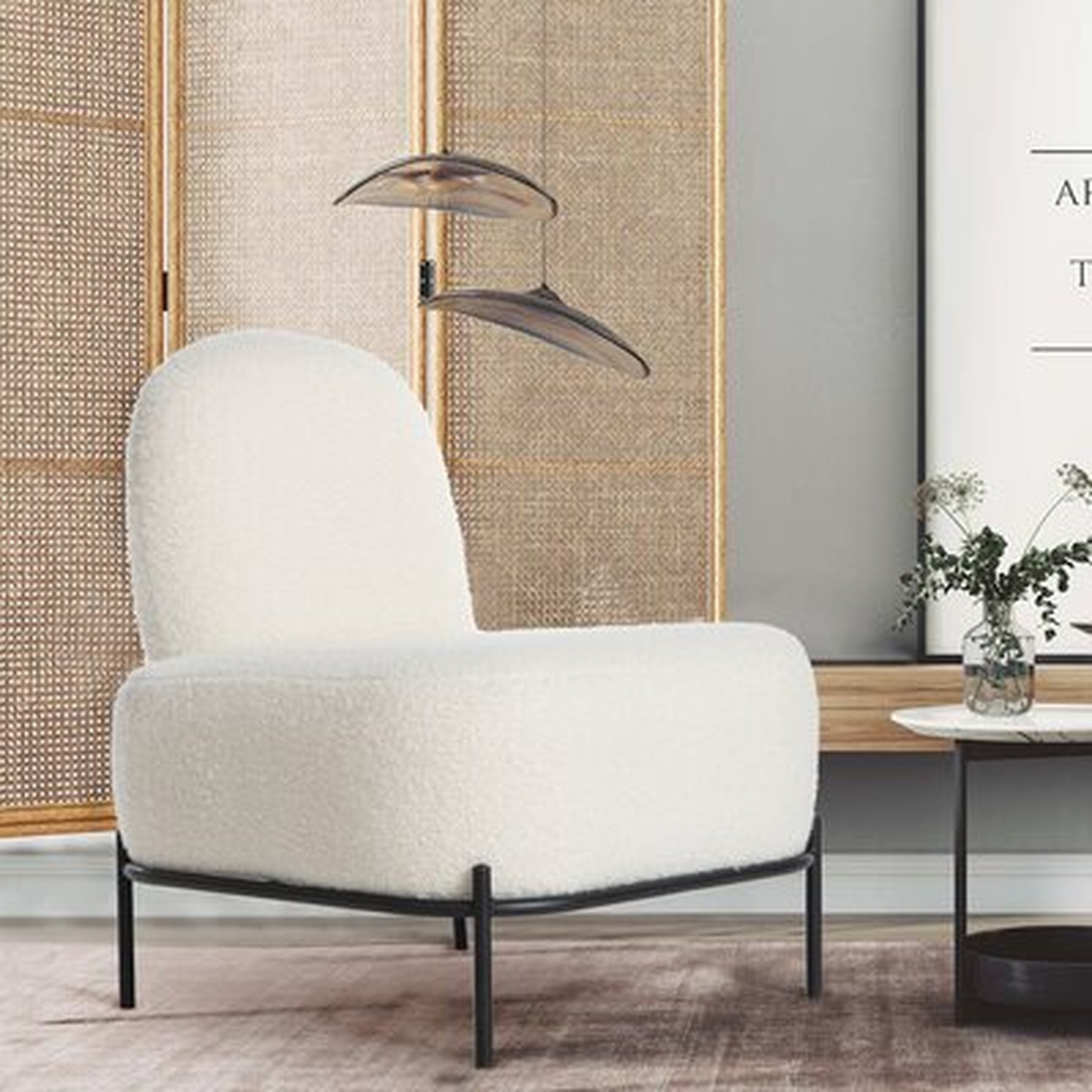29.5wide Living Room Chair Upholstered Open Back Chair, Barrel Chair,beige" - Wayfair