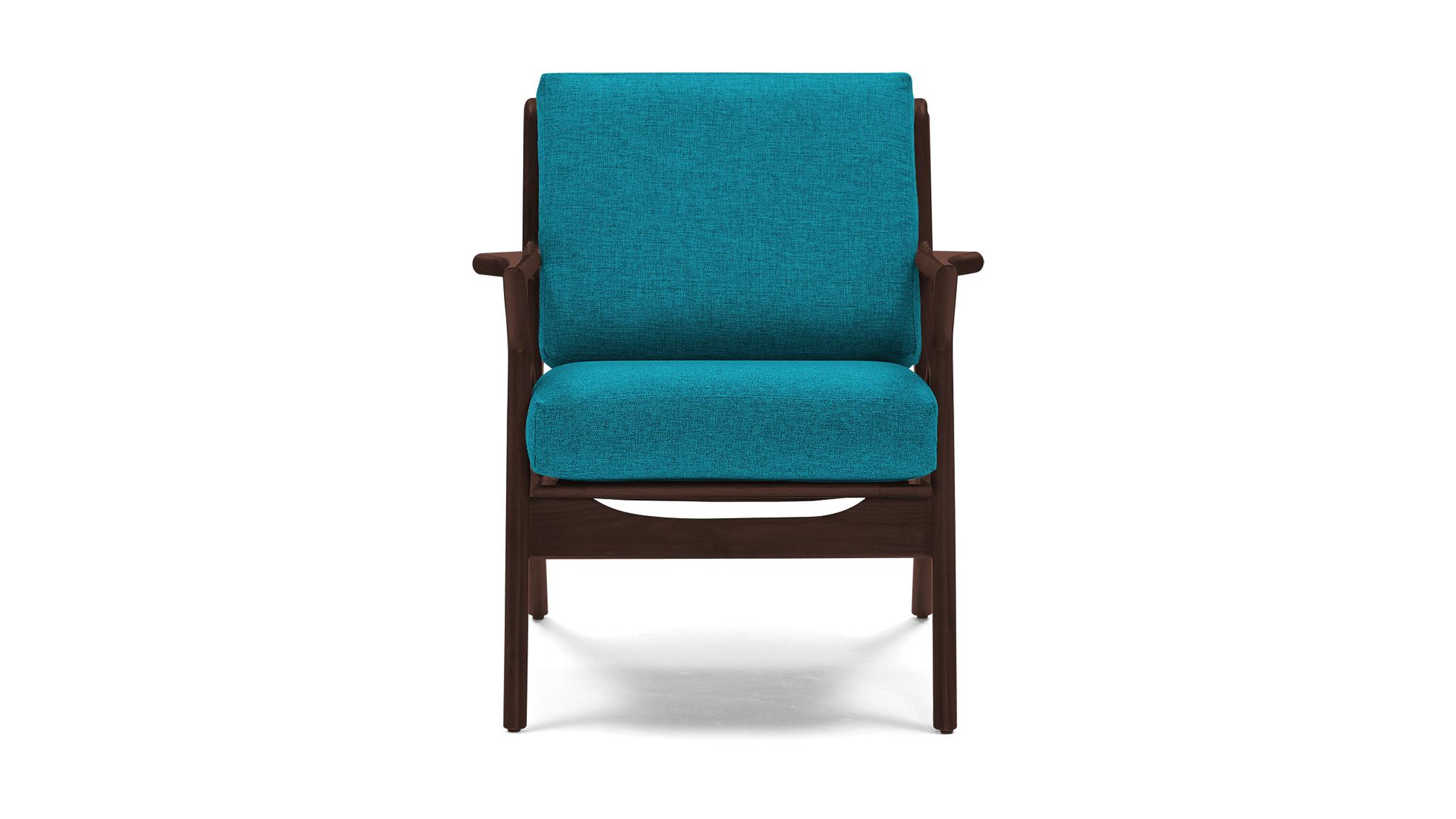 Blue Soto Mid Century Modern Chair - Vibe Aquatic - Walnut - Joybird