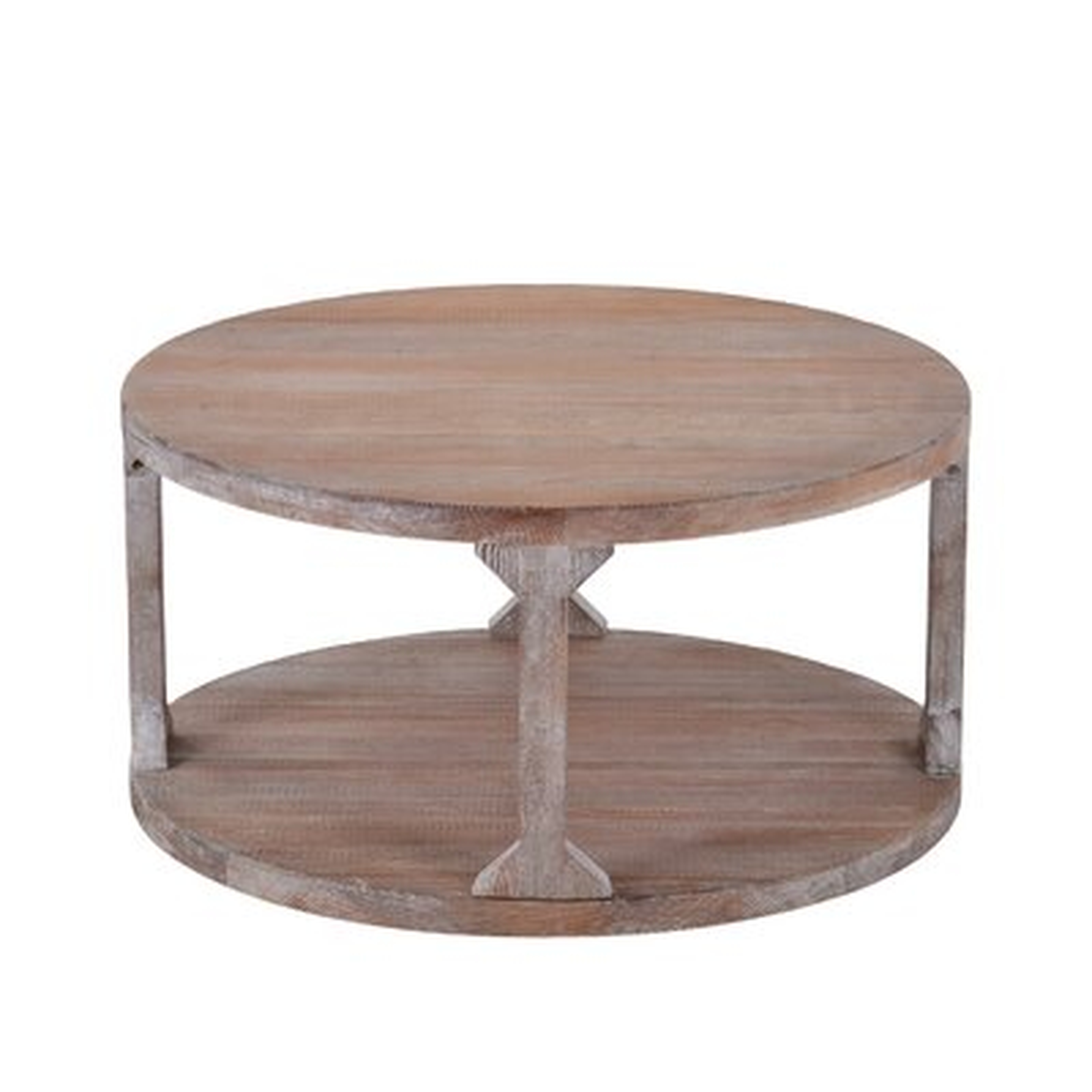 Rustic Round Solid Wood Coffee Table,Beige - Wayfair