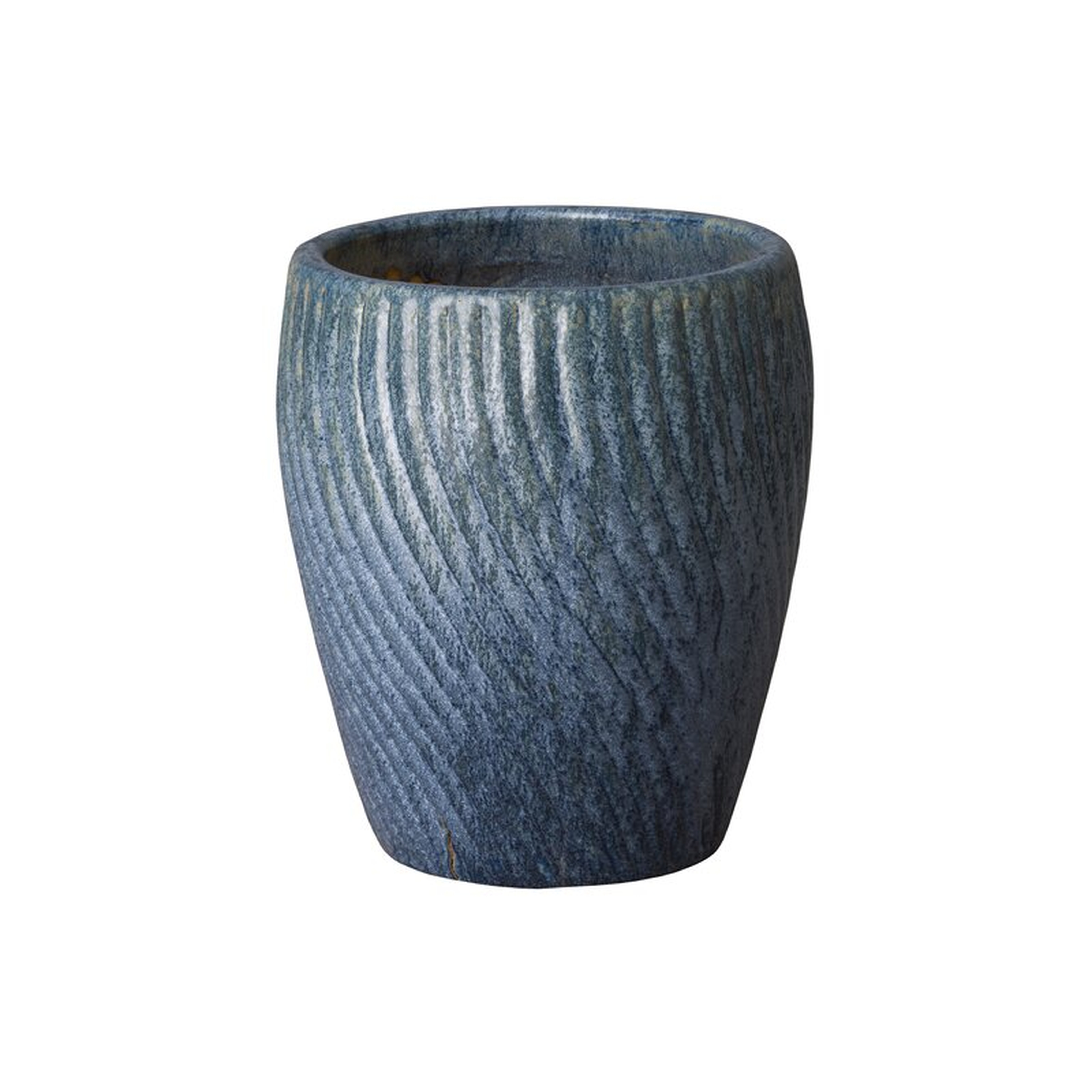 Ivanhoe Clay Pot Planter Color: Pearl Azure, Size: 11" H x 13" W x 13" D - Perigold