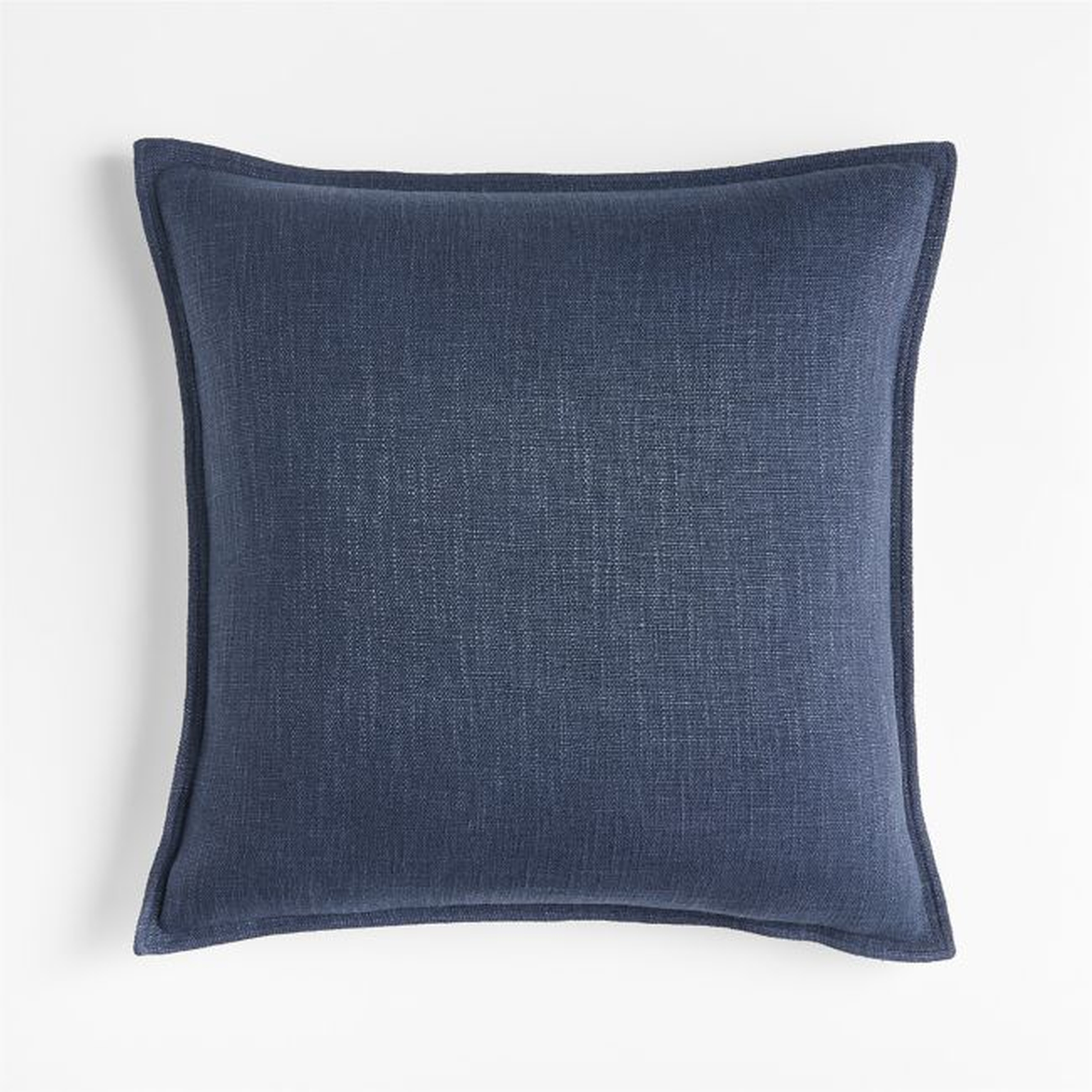 Indigo 20"x20" Laundered Linen Throw Pillow with Down-Alternative Insert - Crate and Barrel