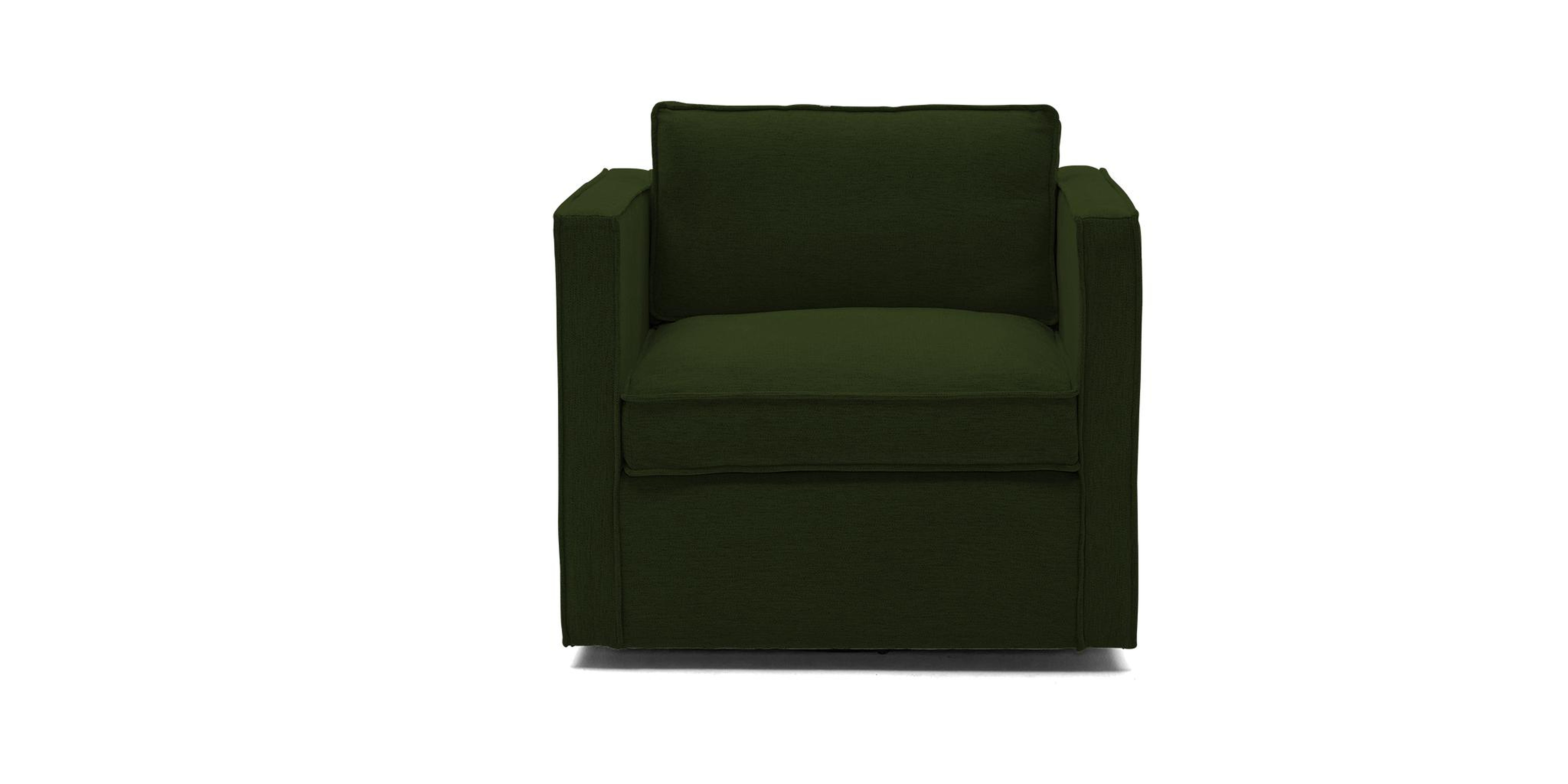 Green Dune Mid Century Modern Swivel Chair - Royale Forest - Joybird