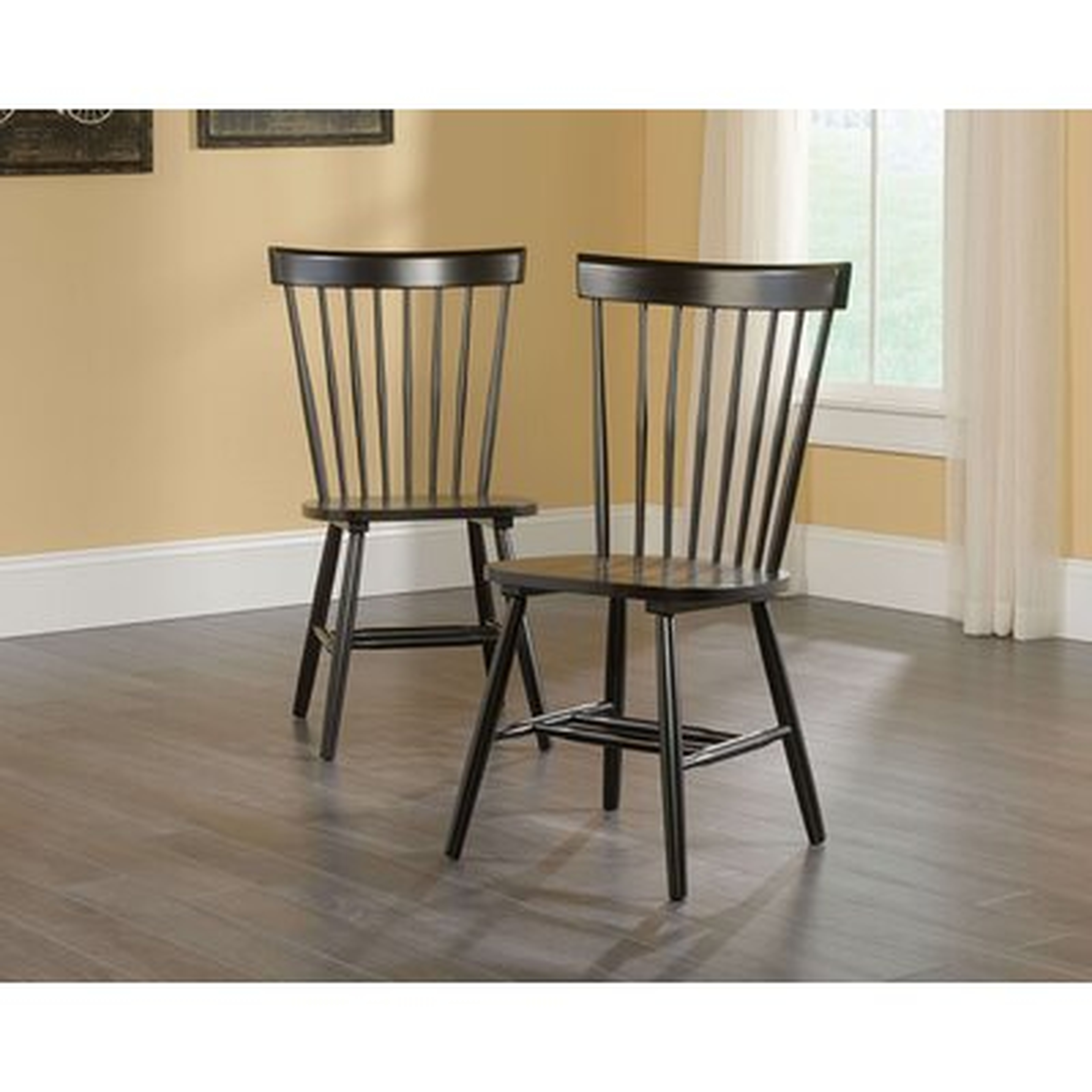 Modern Farmhouse Spindle Chairs In Black set of 2 - Wayfair