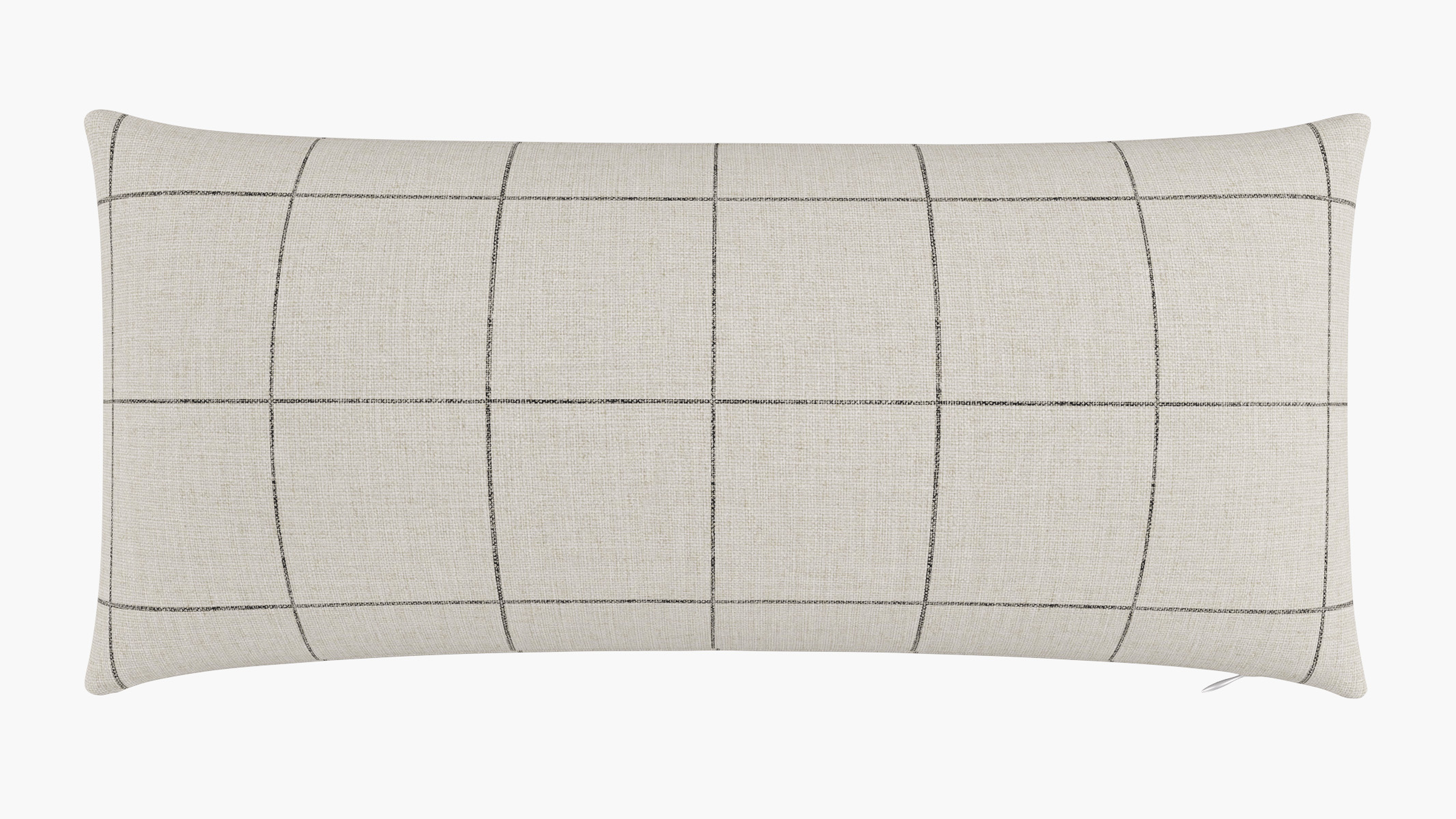 Throw Pillow 14" x 30", Coal Windowpane, 14" x 30" - The Inside