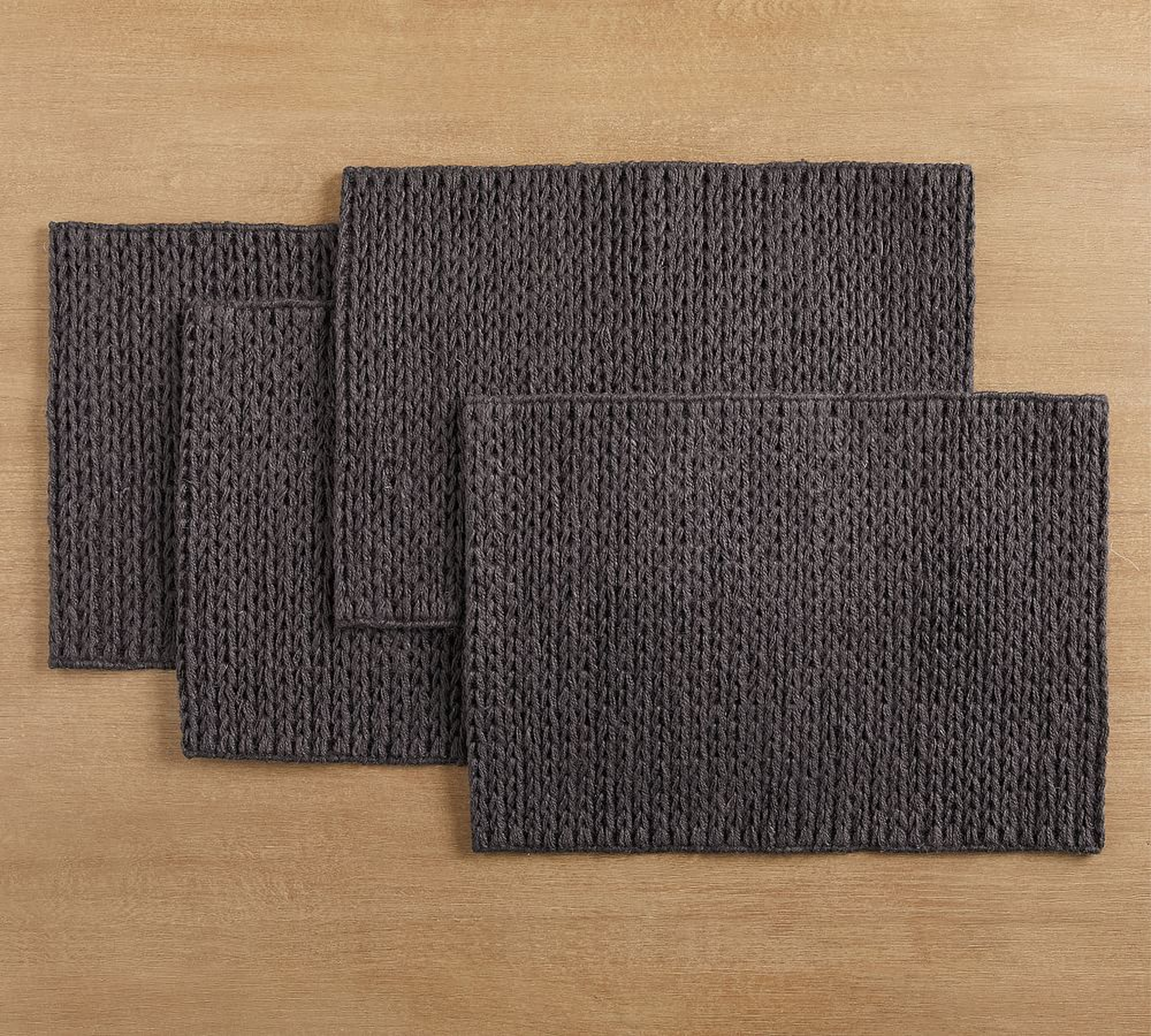Handwoven Jute Placemats, Set of 4 - Charcoal - Pottery Barn