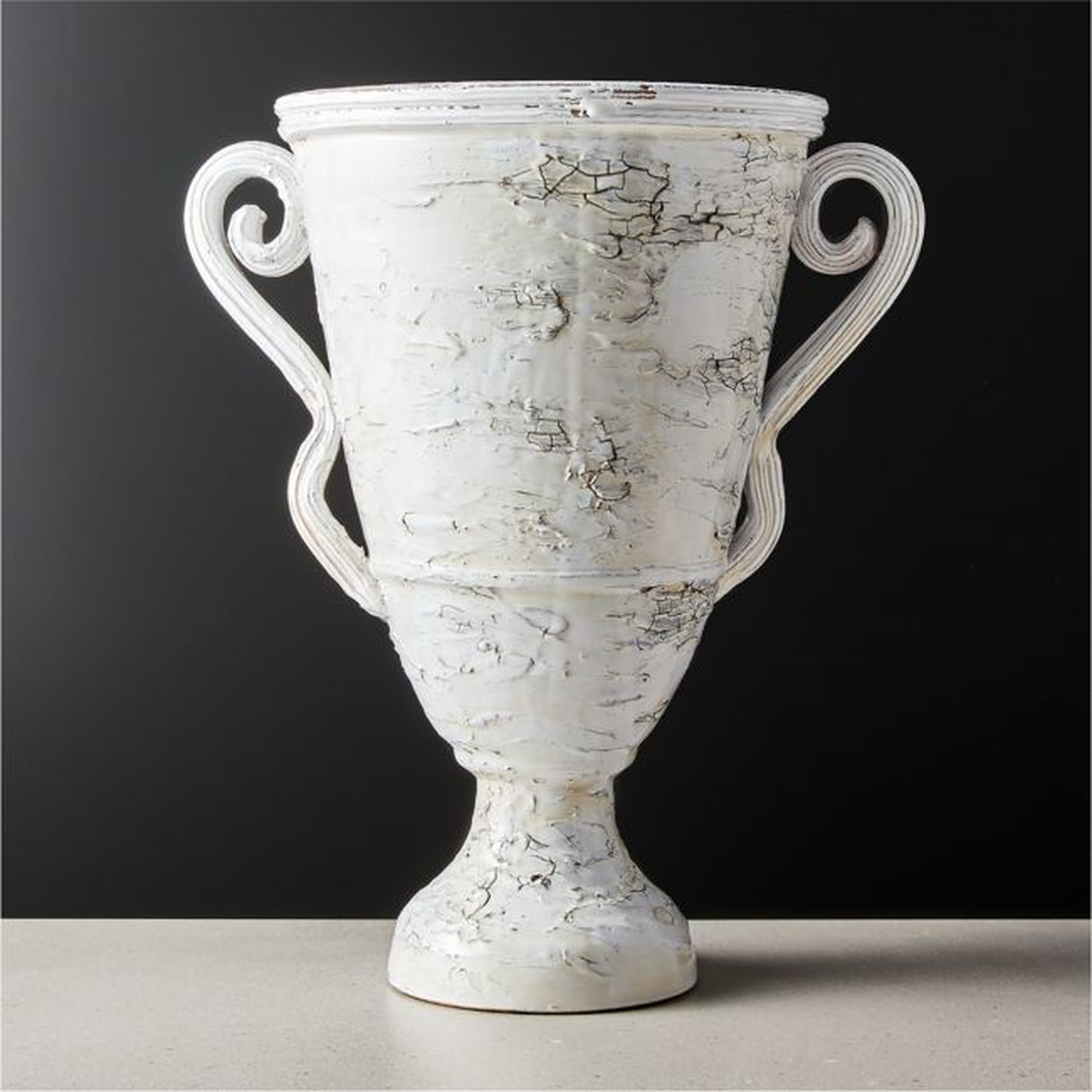 Troy Large White Vase - CB2