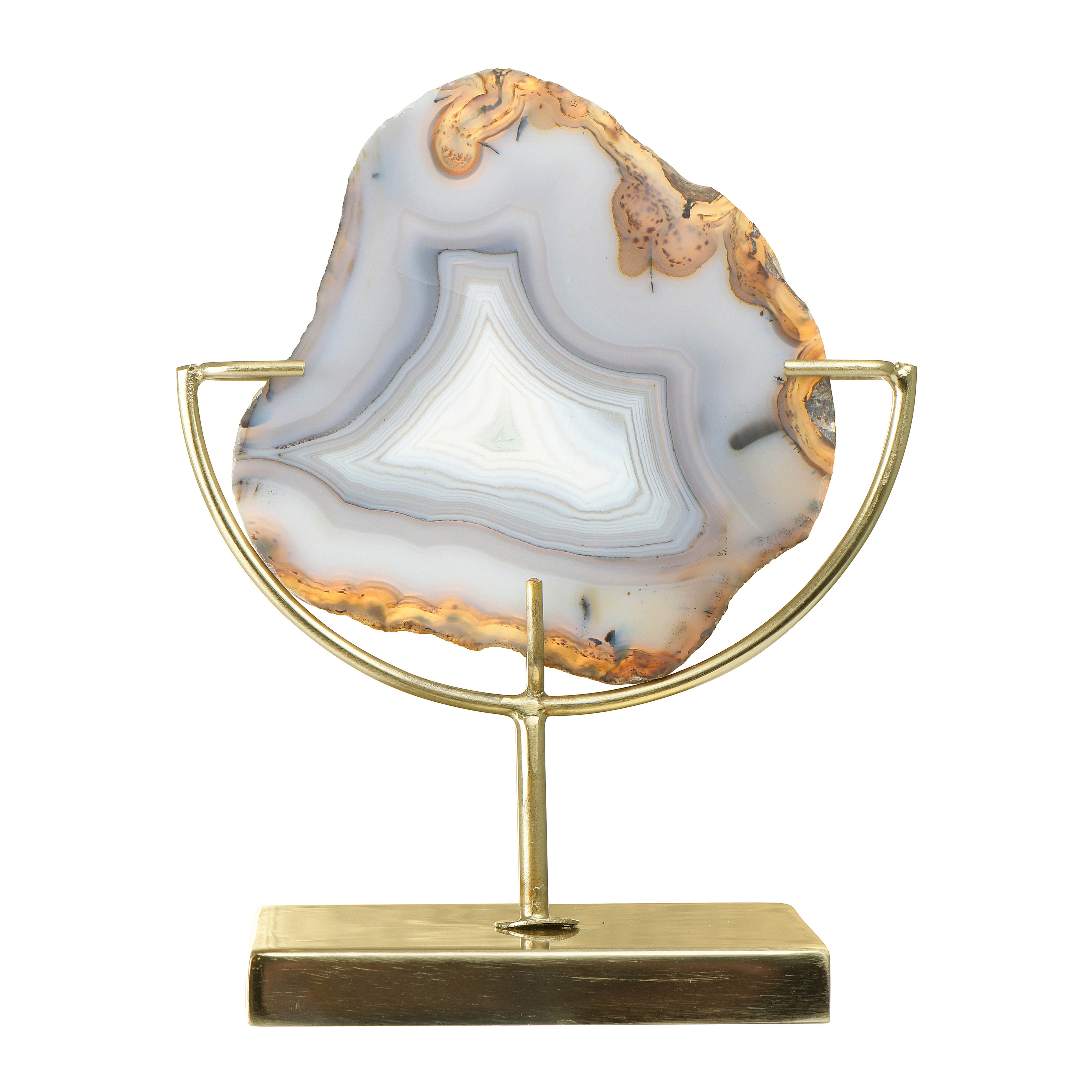Natural Brown Agate on Stand - Creative Co-Op