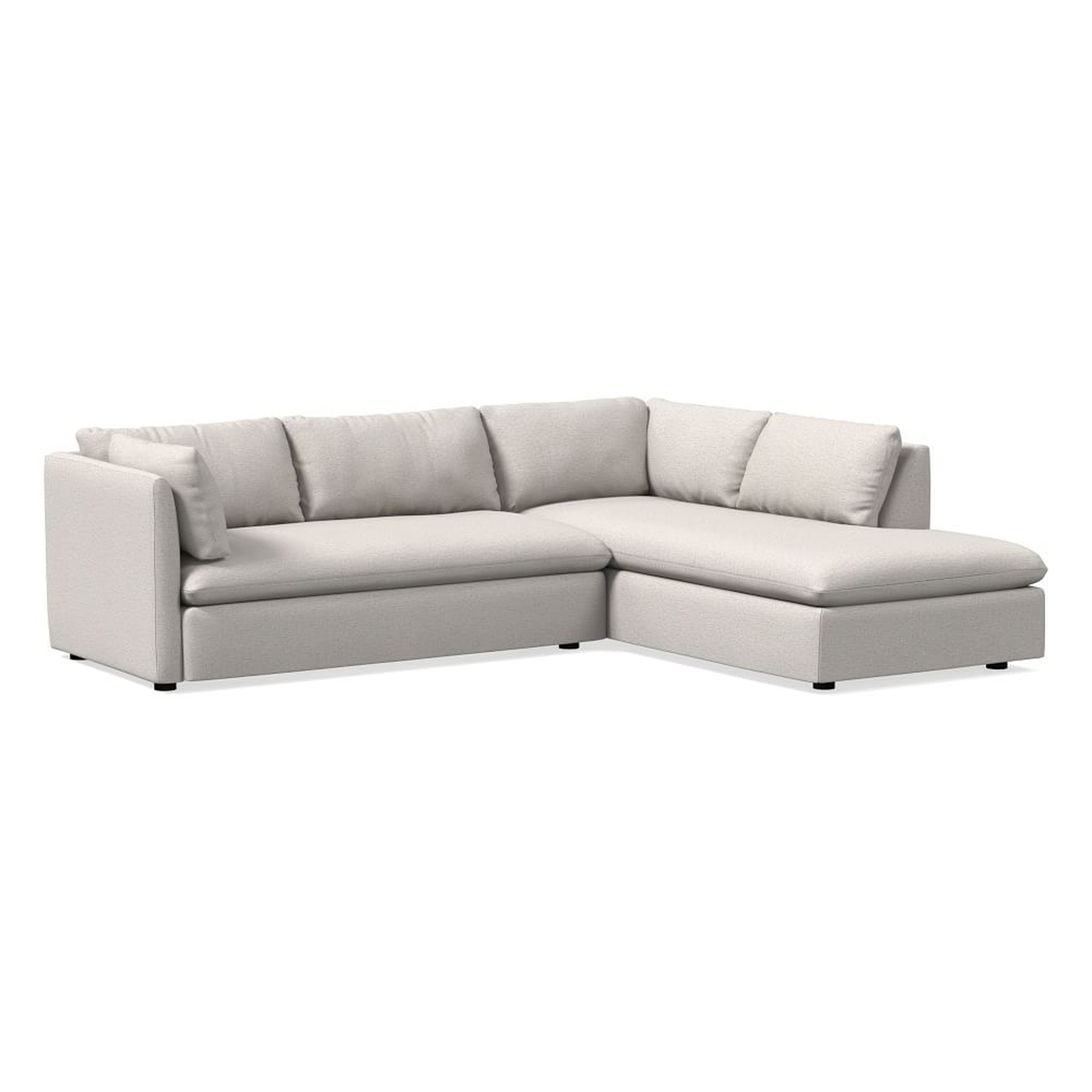 Shelter 106" Right 2-Piece Bumper Chaise Sectional, Twill, Sand - West Elm