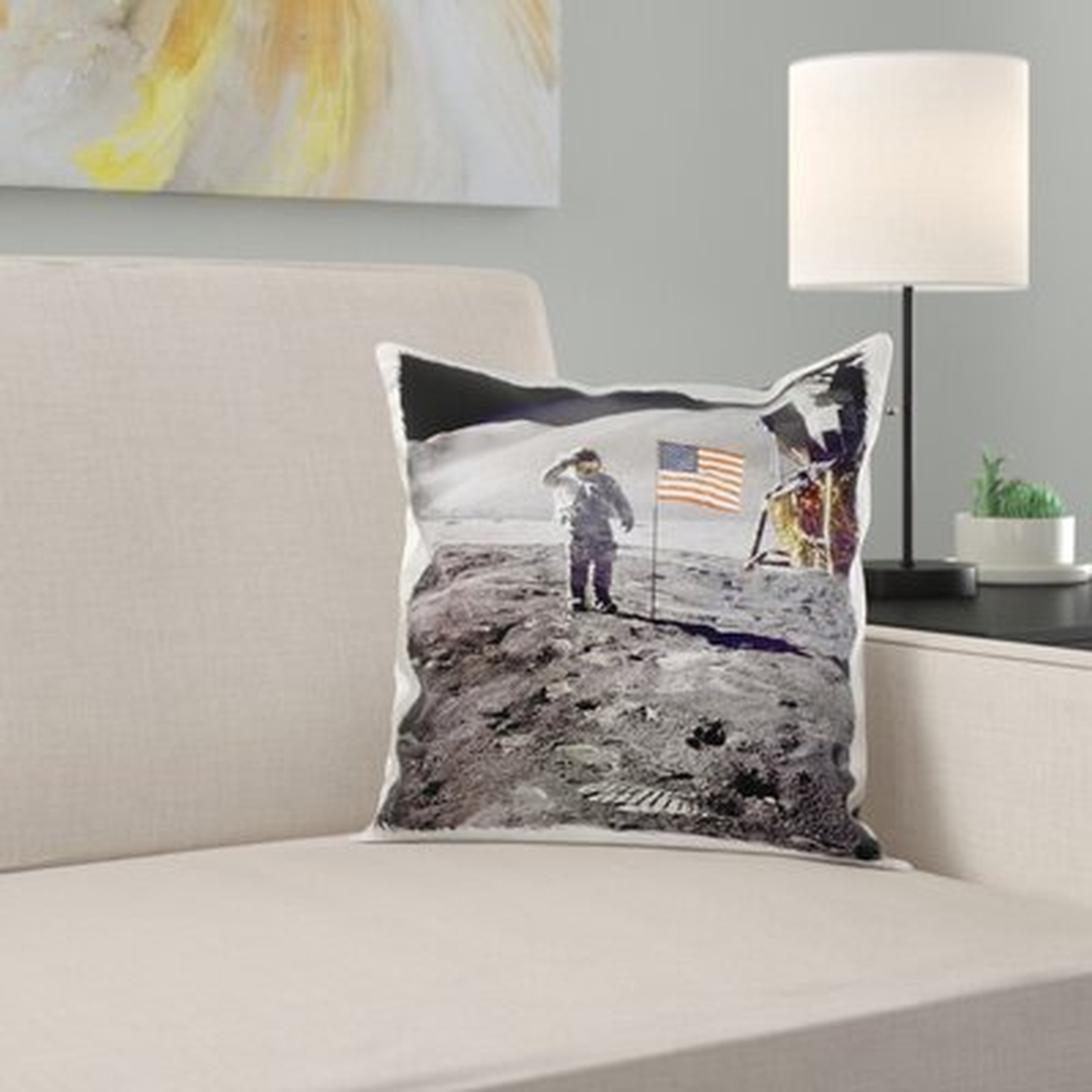 Astronaut Dave Scott Salutes American Flag on the Moon Pillow Cover - Wayfair