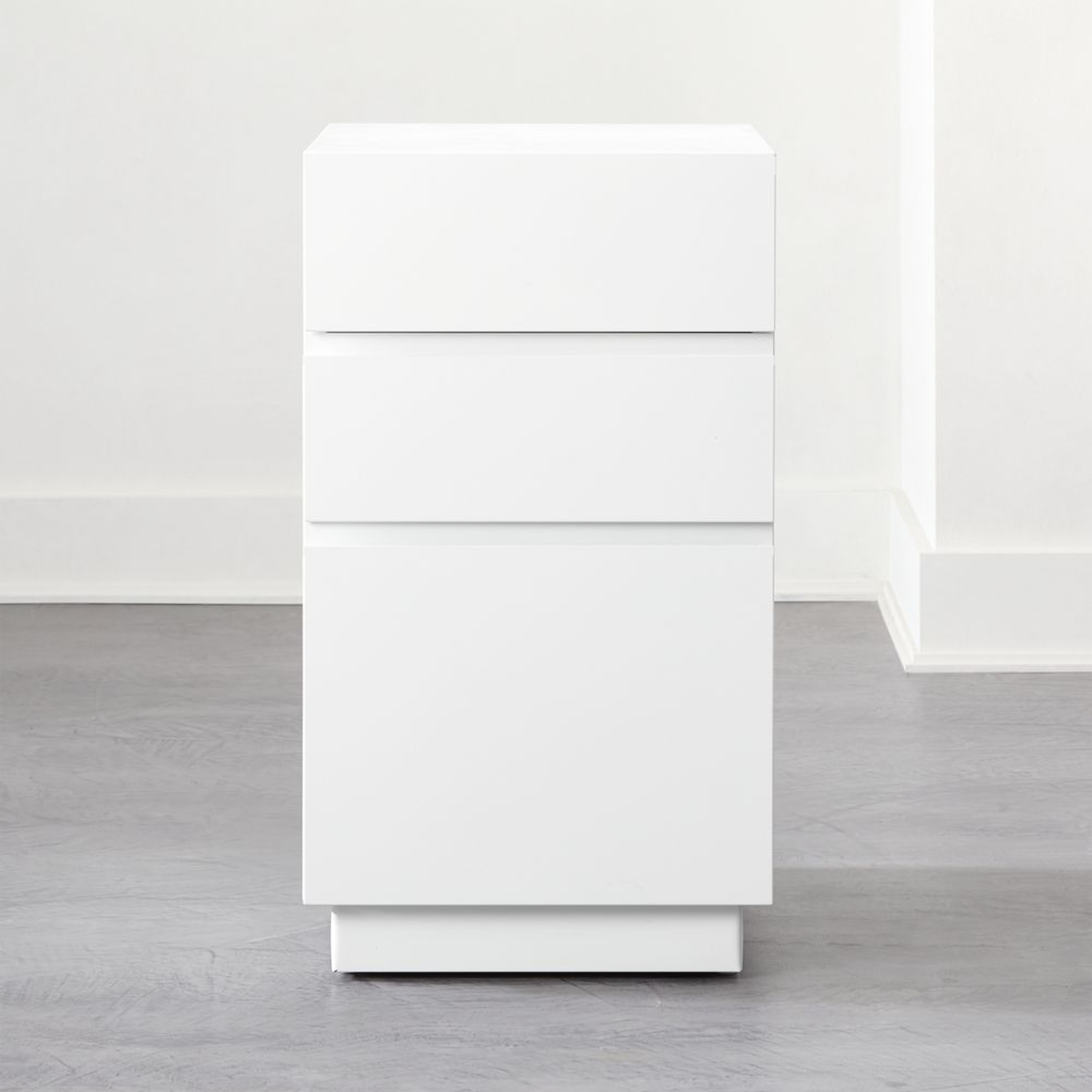 Hudson 3-Drawer White File Cabinet - CB2