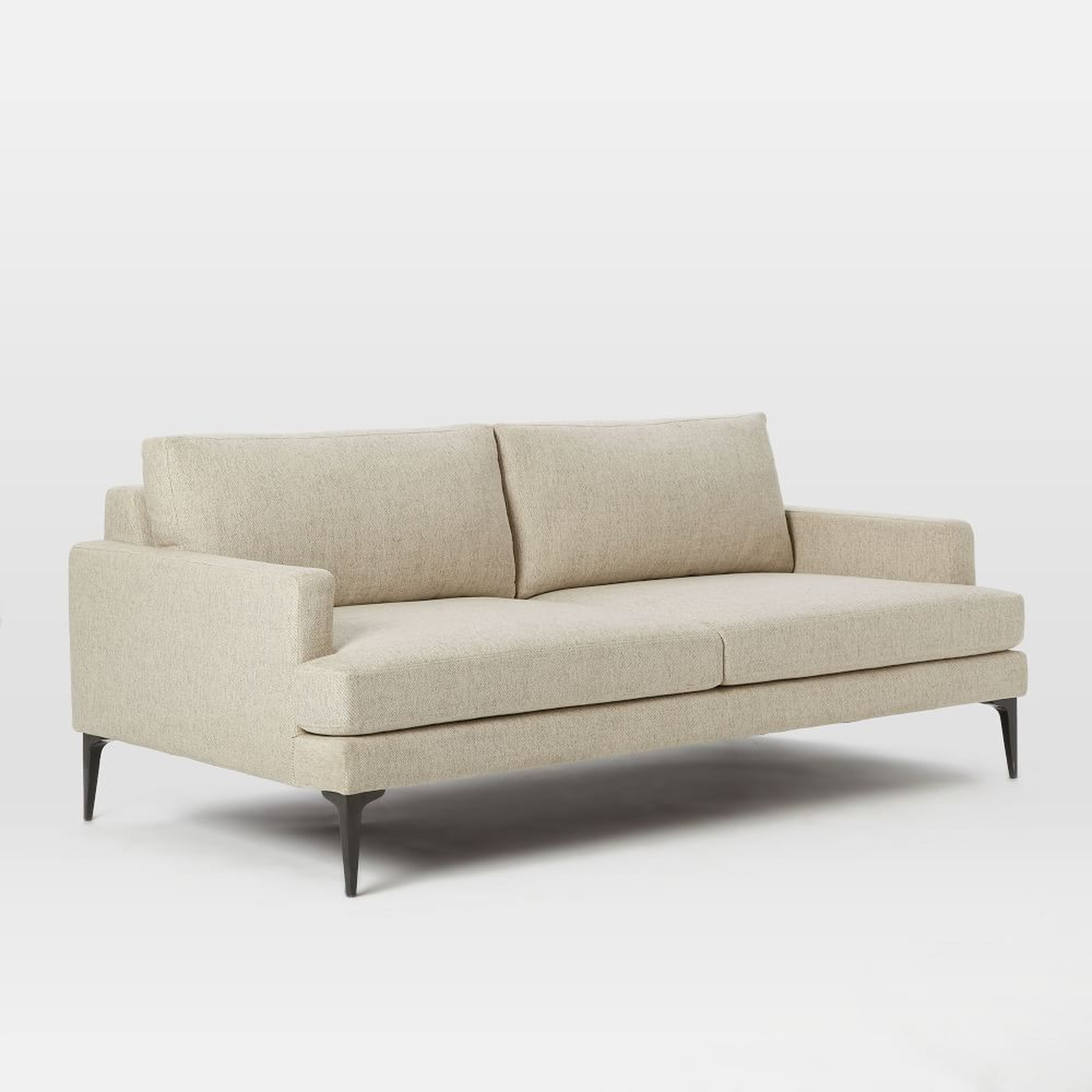 Andes 77" Multi-Seat Sofa, Standard Depth, Twill, Dove, Dark Pewter - West Elm