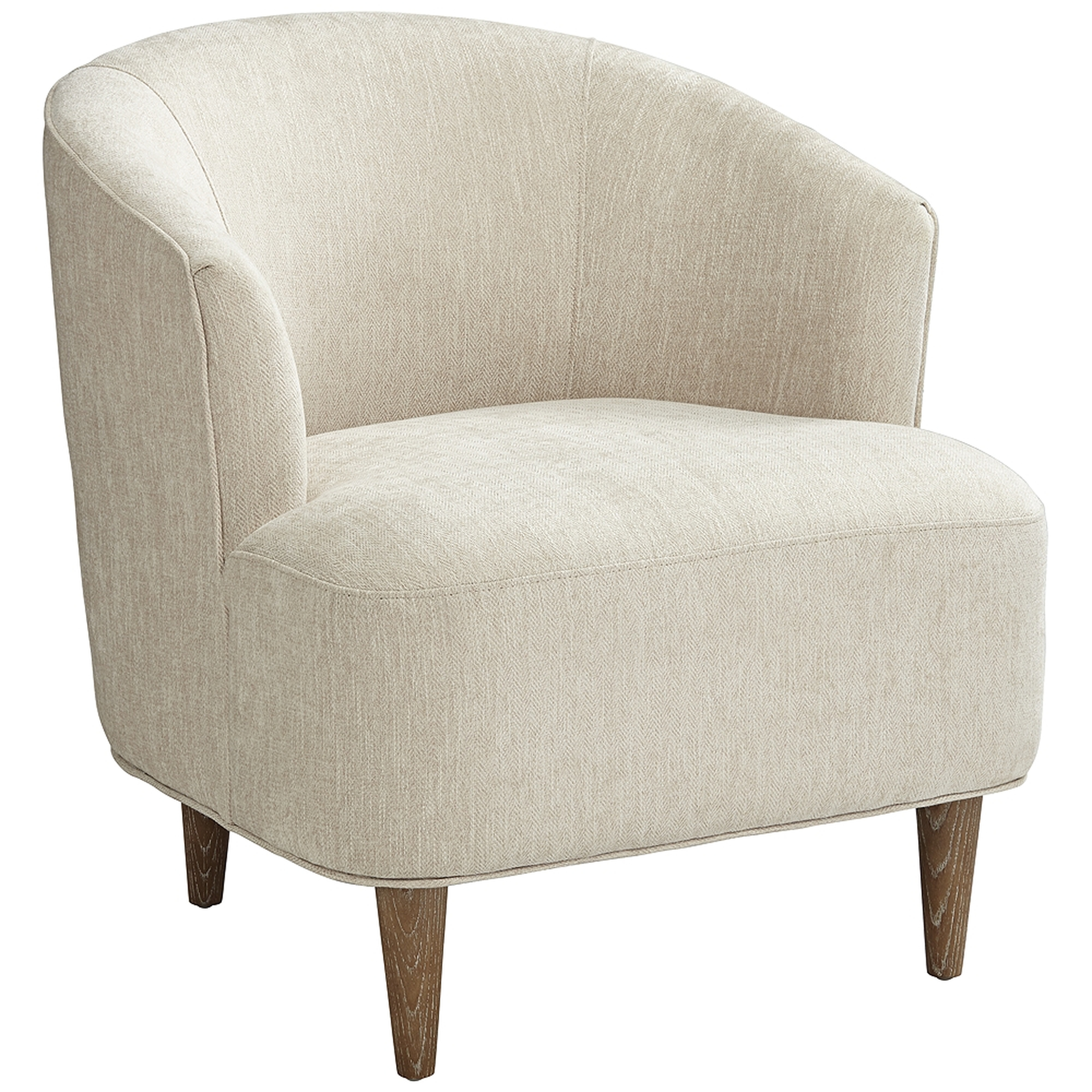 Herringbone Beige Fabric Accent Chair - Style # 79D20 - Lamps Plus