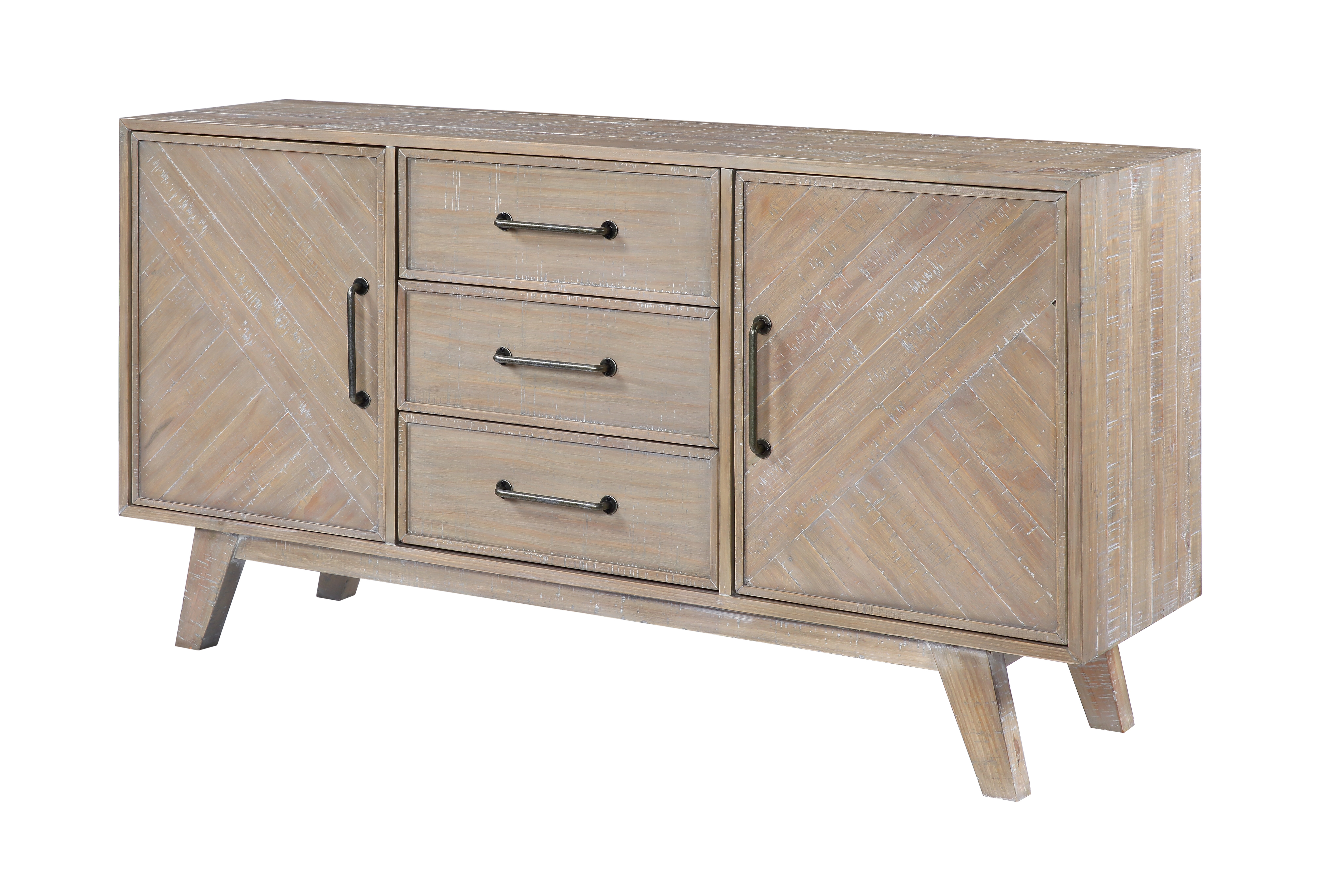Barrister Three Drawer Two Door Credenza - Barrister Distressed - Sycamore Home