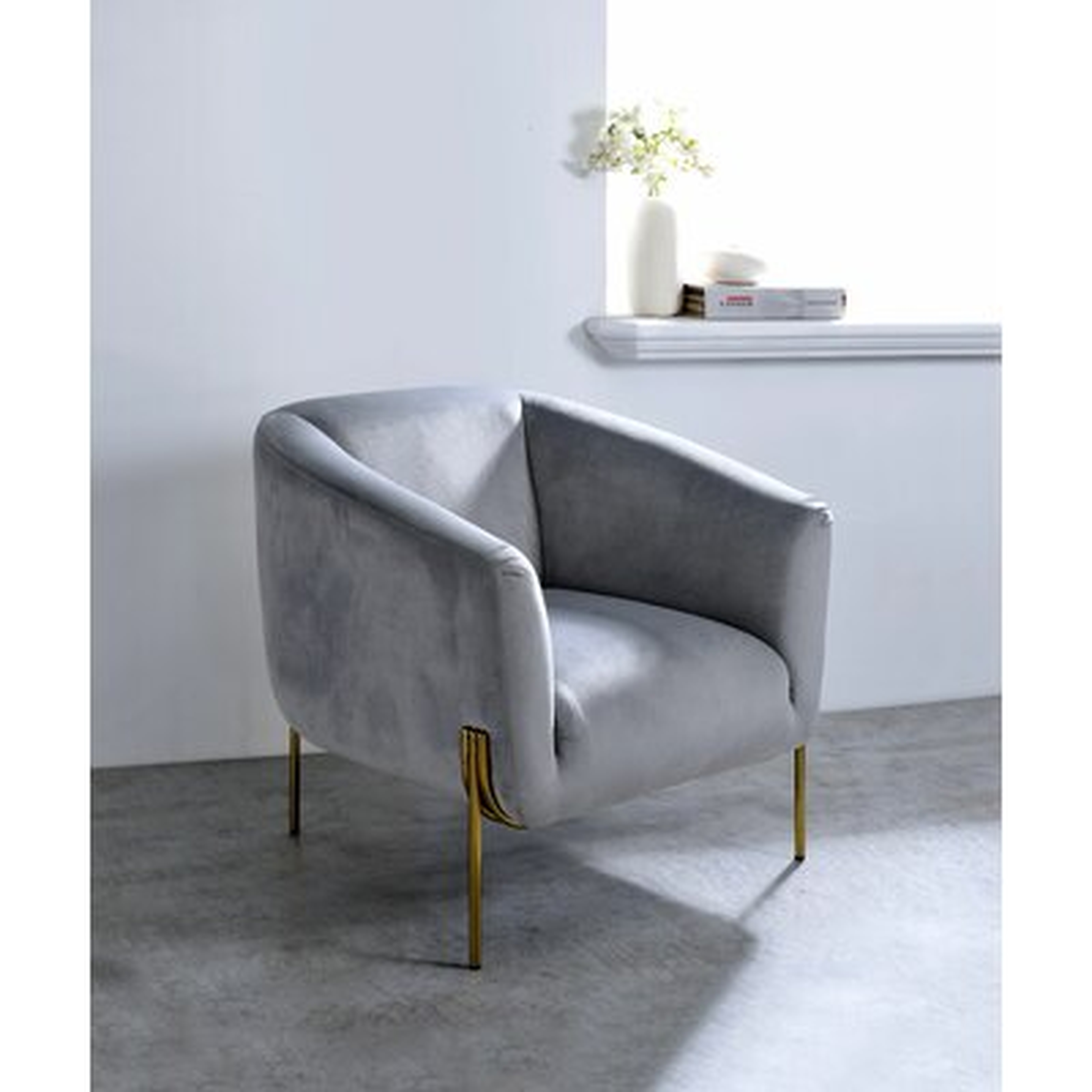 Ardis Accent Chair, Velvet Barrel Chair Living Room Cushion With Golden Legs,Bedroom Leisure Chairs - Wayfair