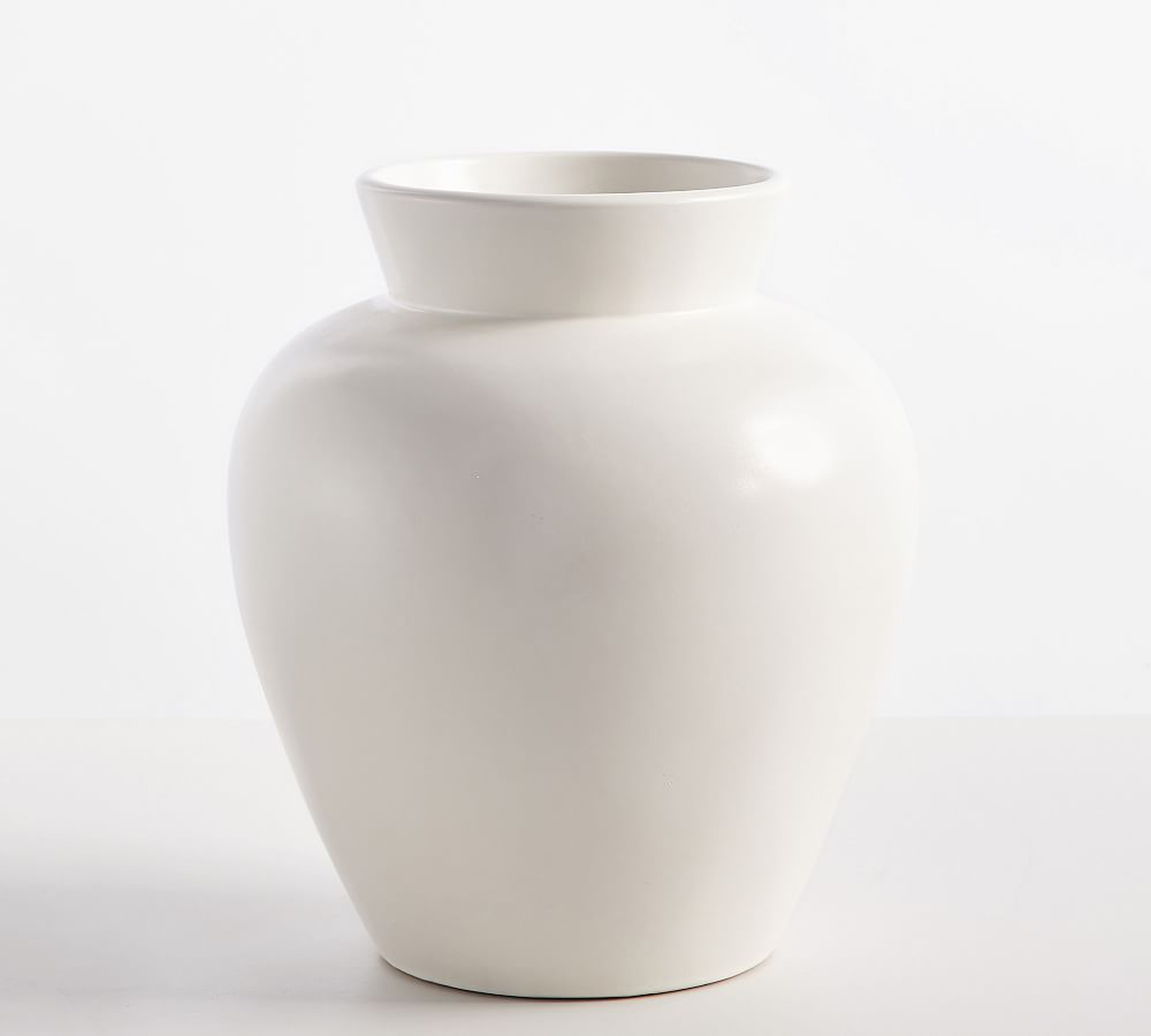 Dalton Ceramic Vase, White, Large, 14.75"H - Pottery Barn