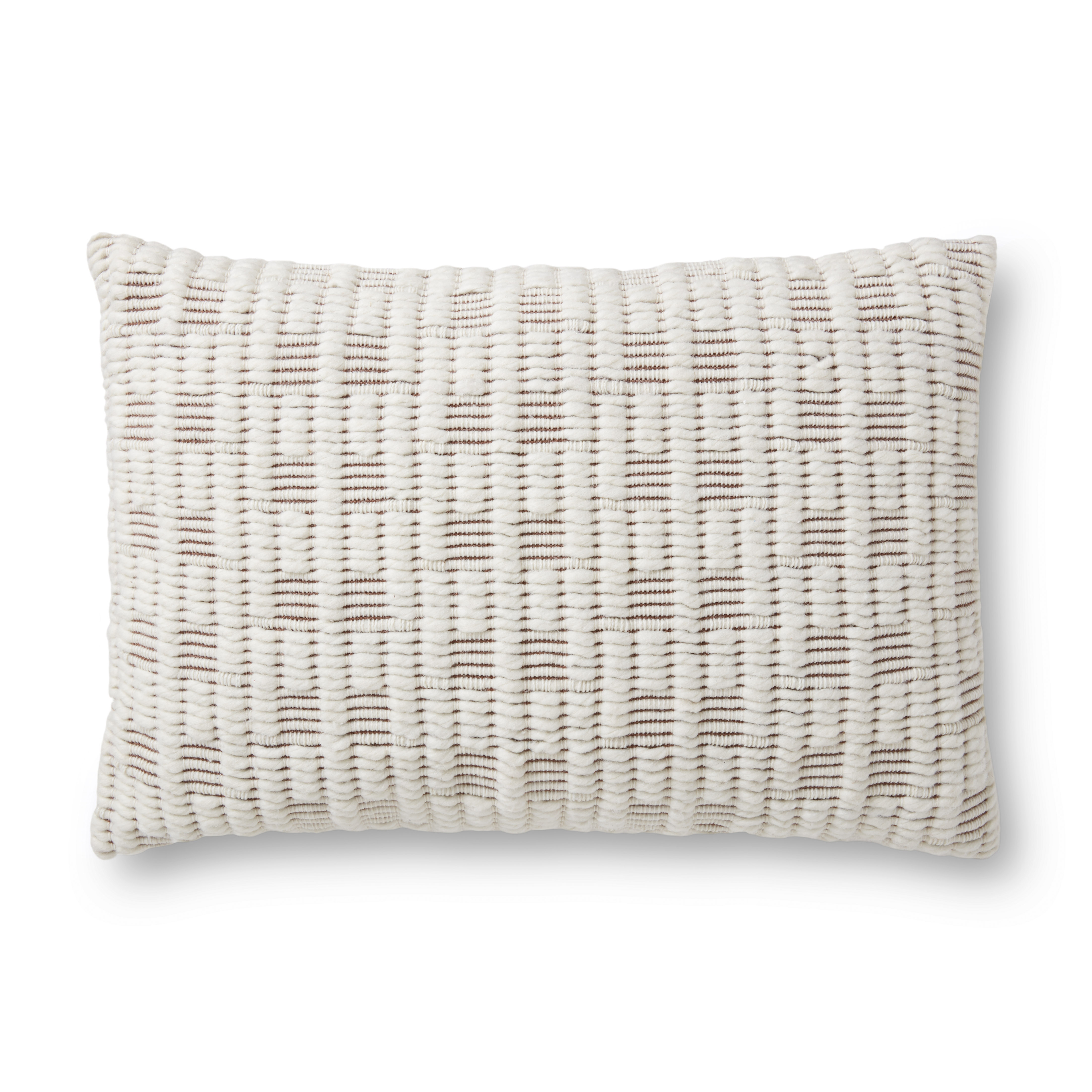 PILLOWS PMH0012 IVORY / COFFEE 16" x 26" Cover Only - Magnolia Home by Joana Gaines Crafted by Loloi Rugs