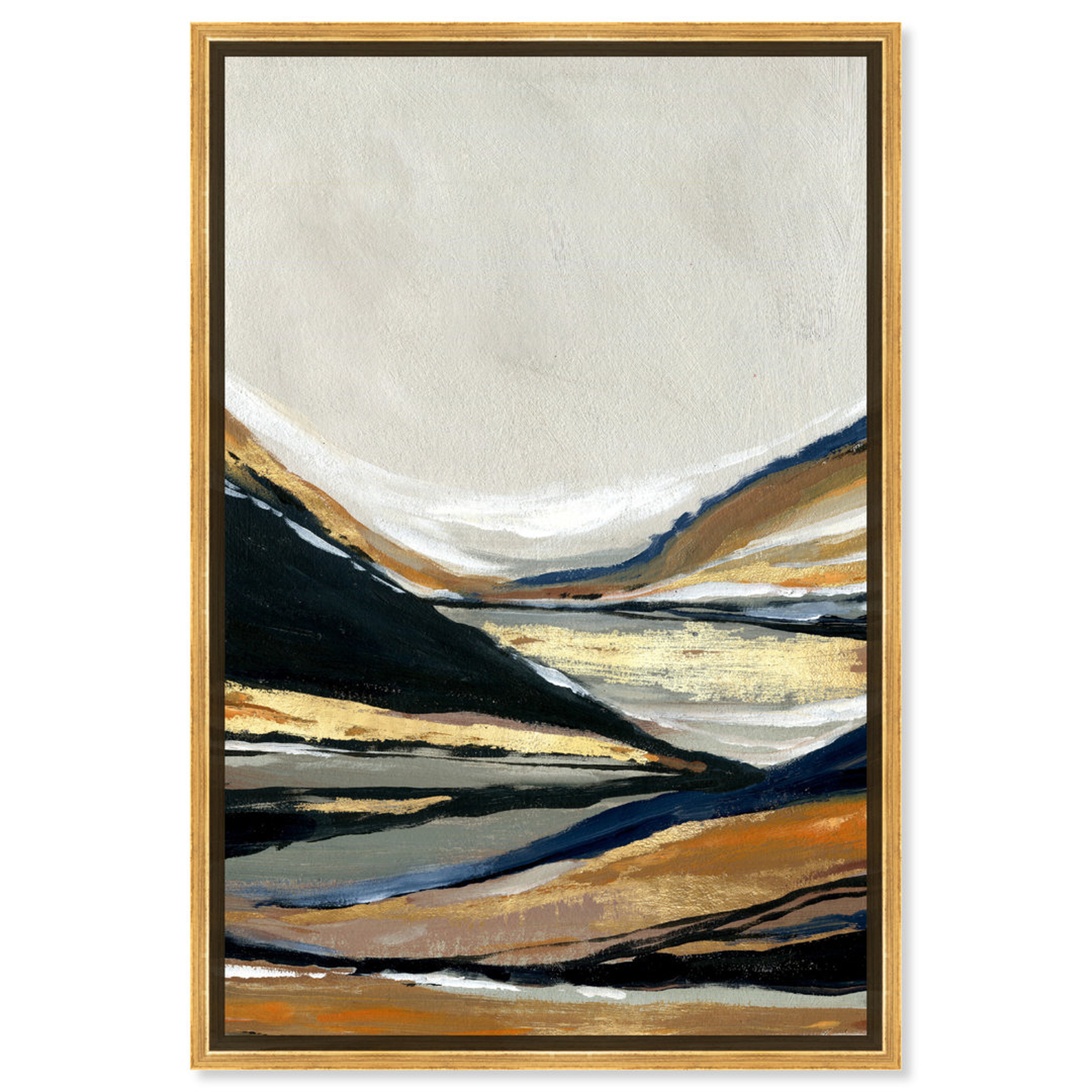 "Oliver Gal Modern Mountain and River - Graphic Art on Canvas" - Perigold