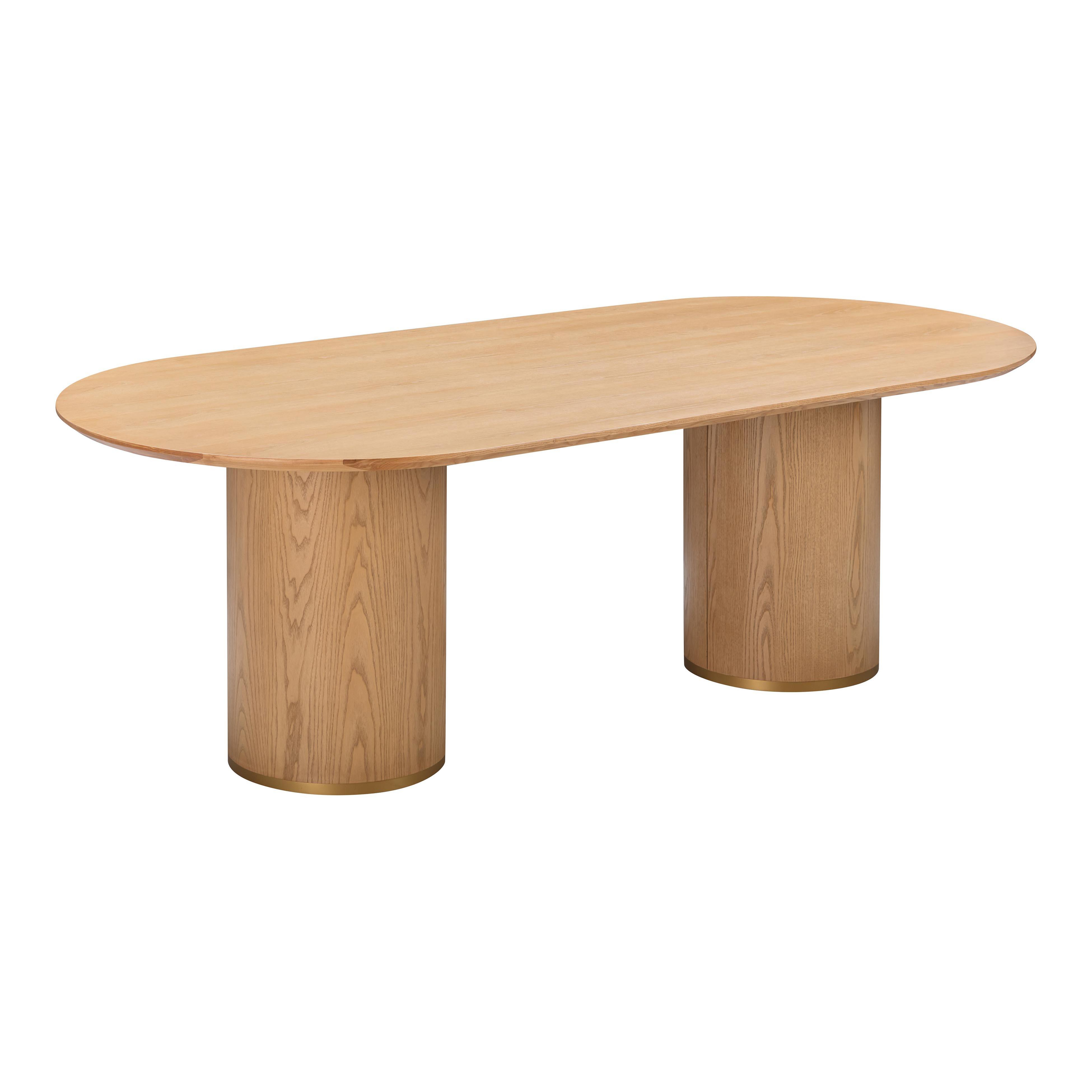 Brandy Natural Ash Wood Oval Dining Table - TOV FURNITURE