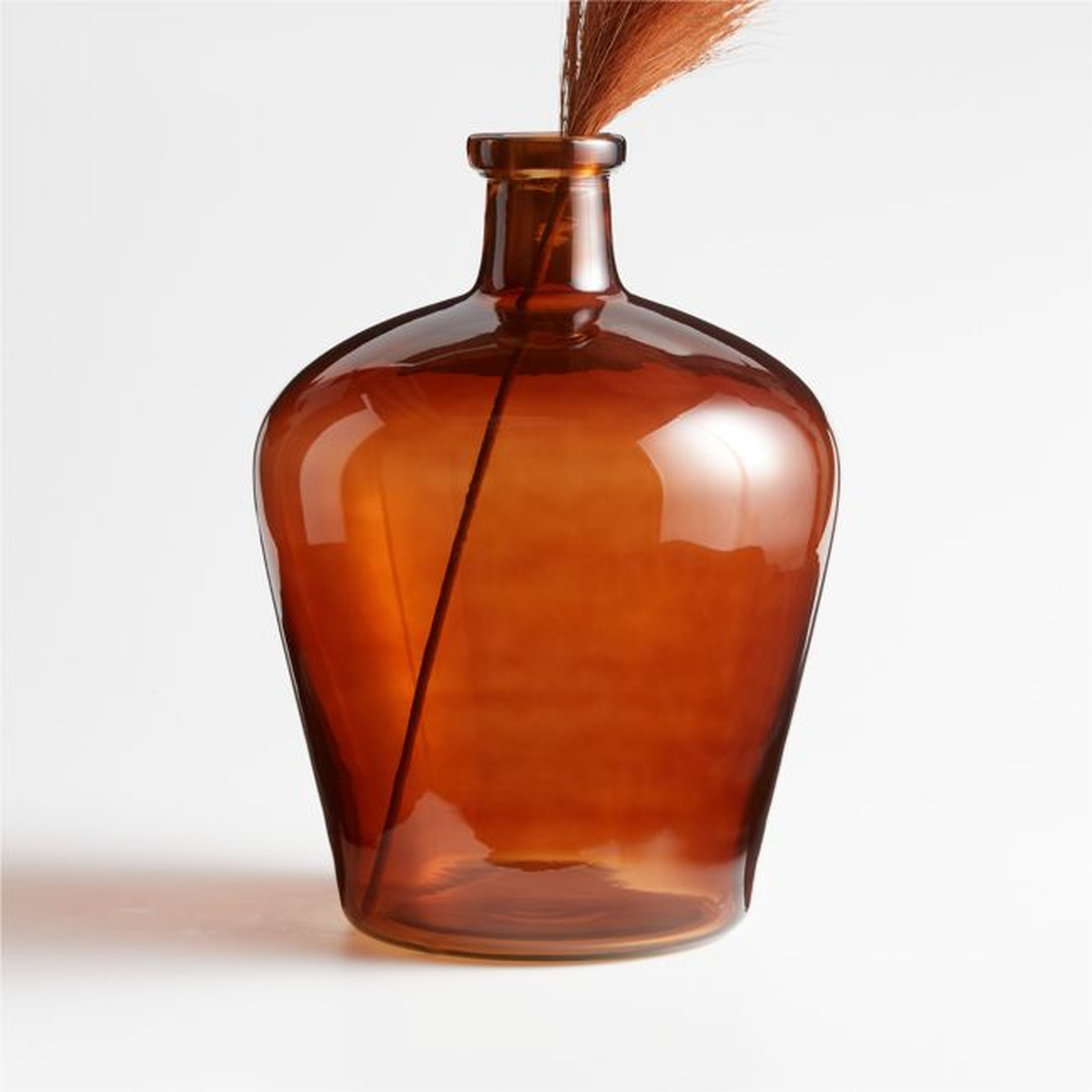 Amber Glass Vase 13.75" - Crate and Barrel