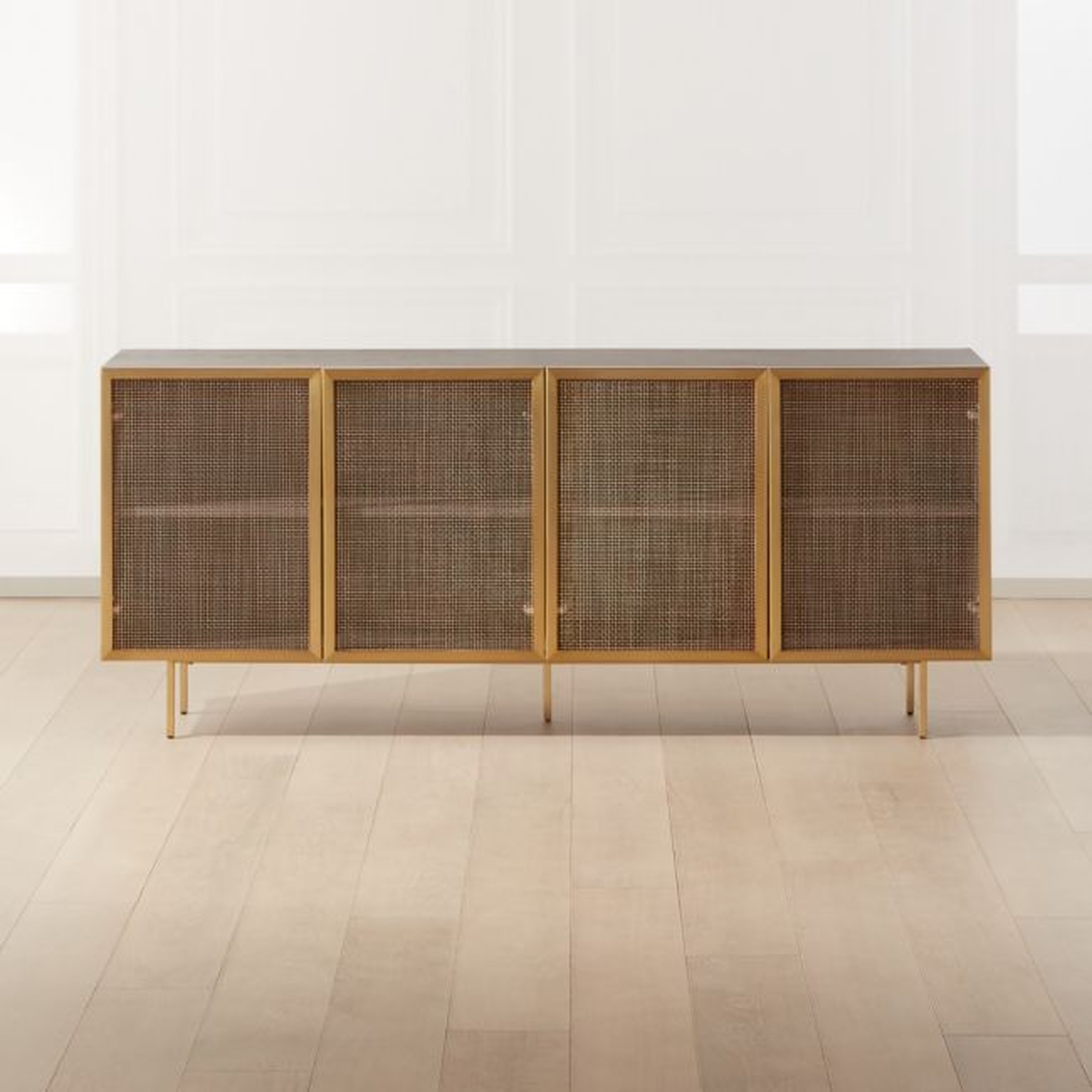 Trace 71" Brass Wire Mesh Credenza - CB2