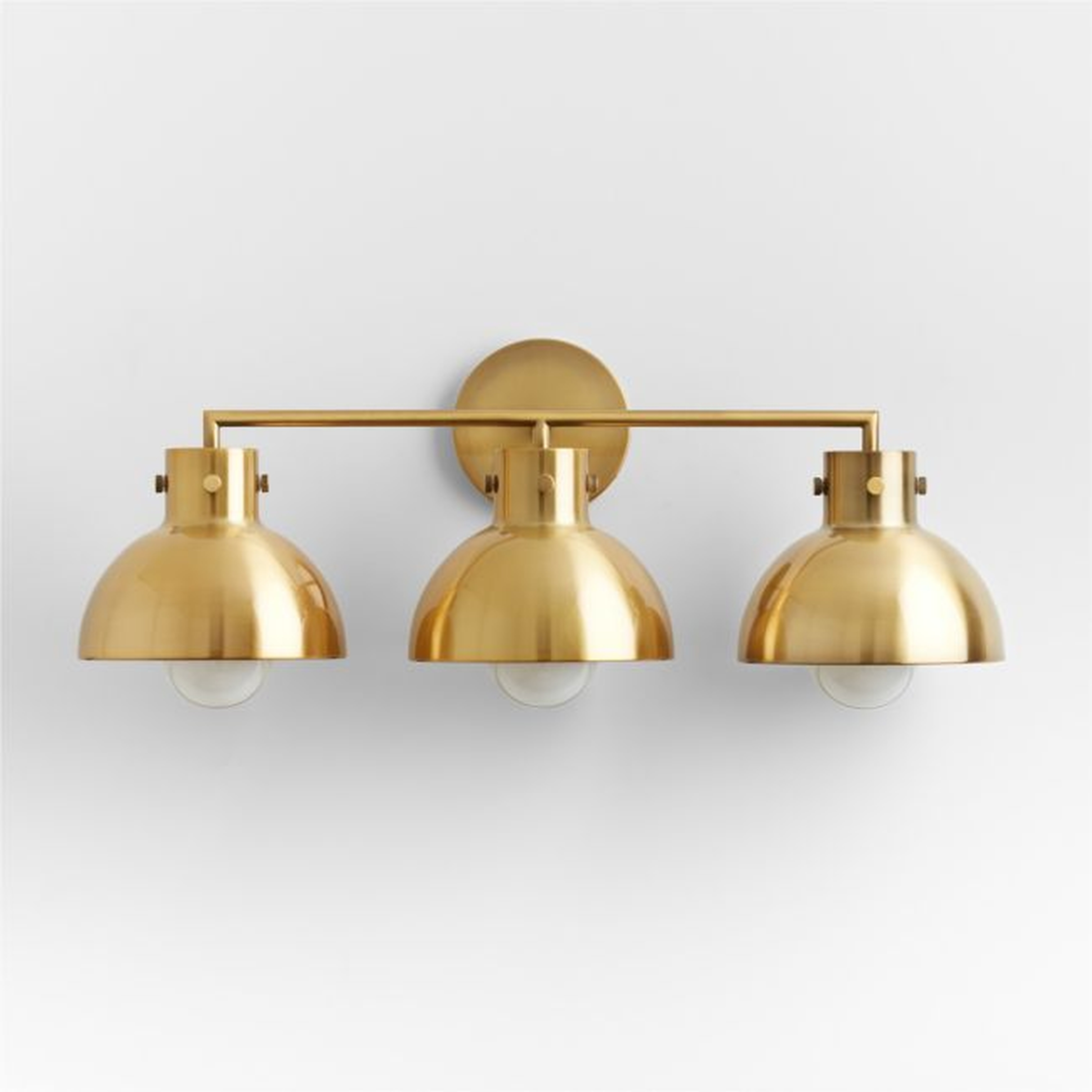 Dakota Brass 3-Light Wall Sconce with Brass Dome - Crate and Barrel