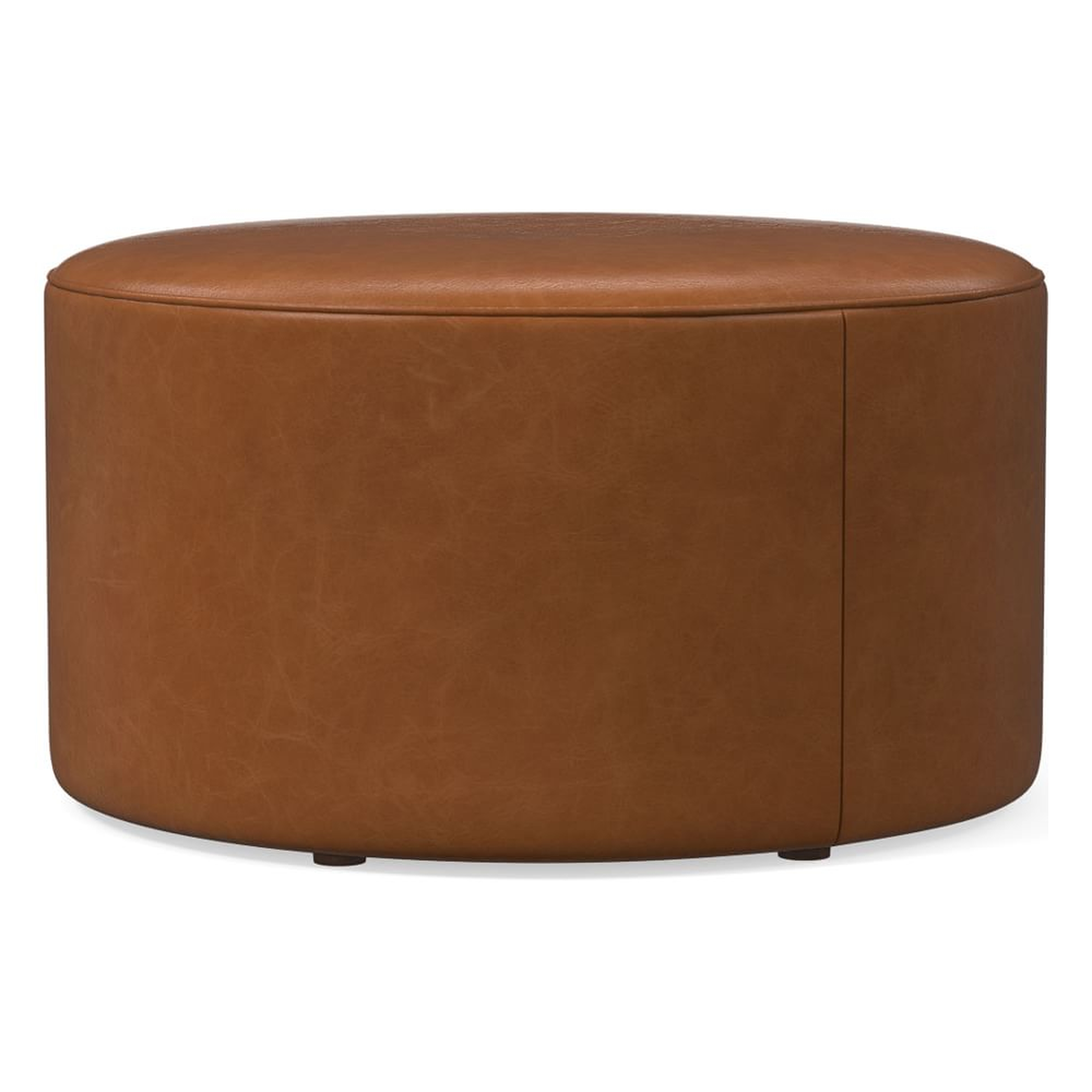 Isla Large Ottoman, Poly, Ludlow Leather, Mace, Concealed Supports - West Elm