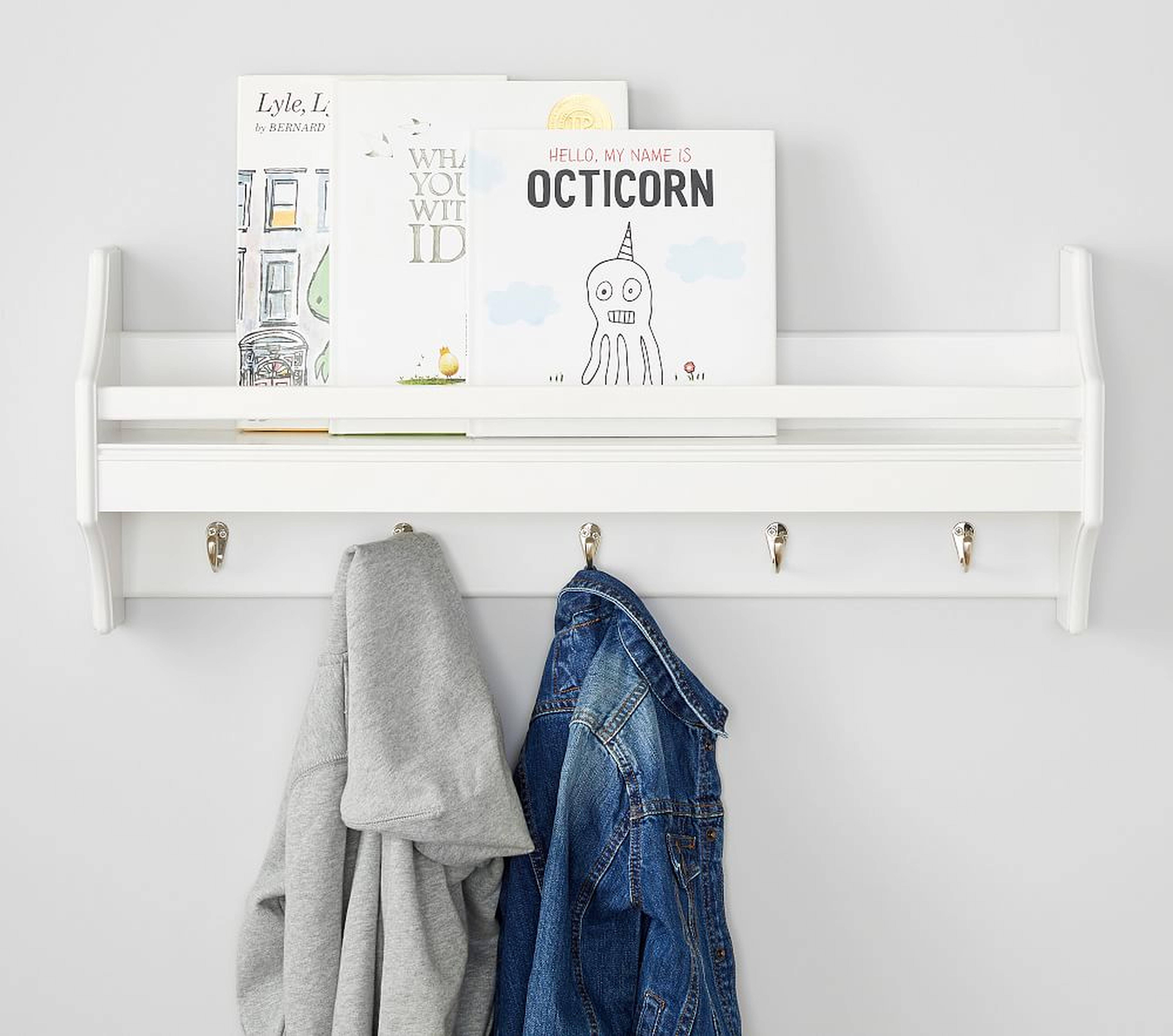 Collector's Shelf With Hooks - Pottery Barn Kids