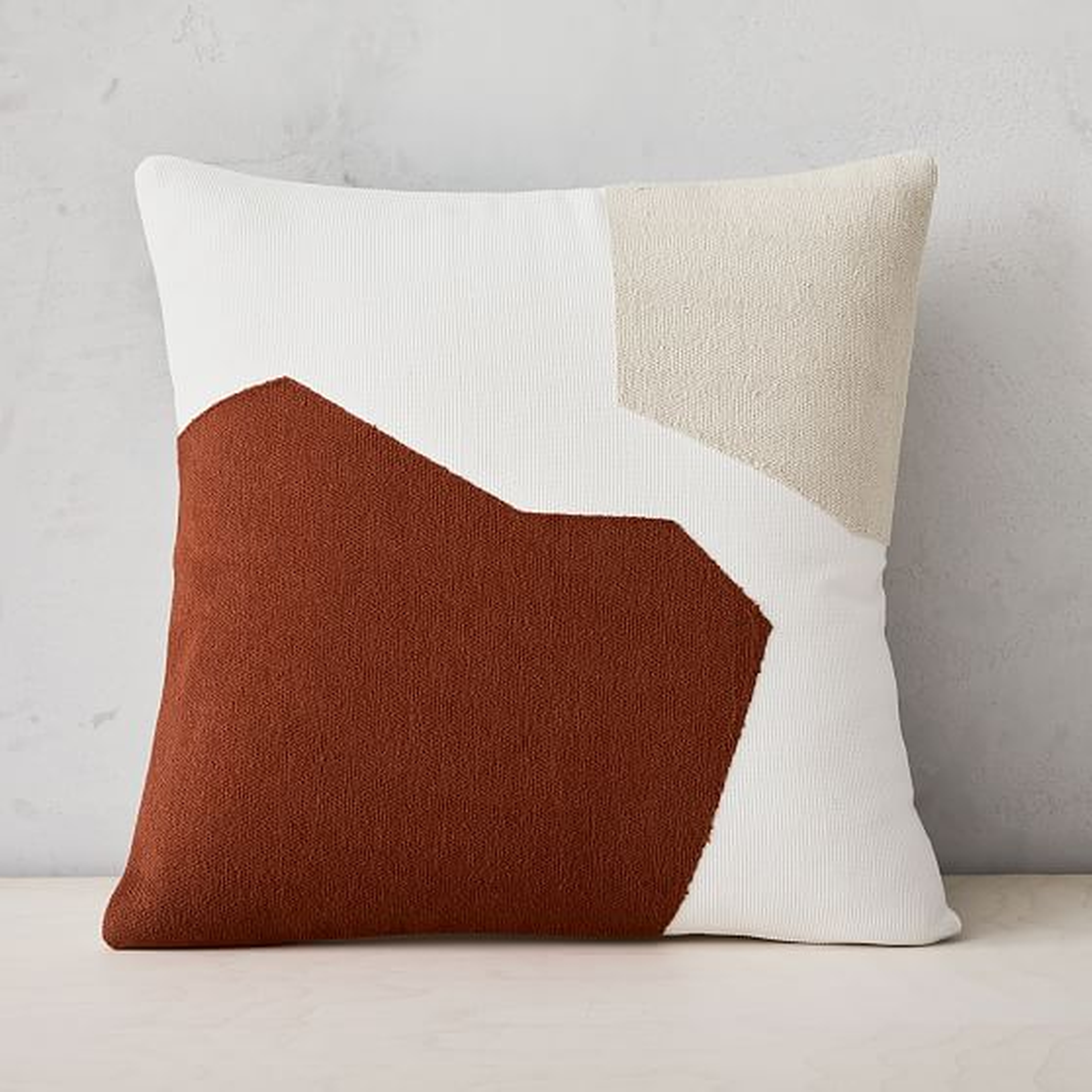 Corded Minimalist Geo Pillow Cover, Set of 2, Copper, 20"x20" - West Elm