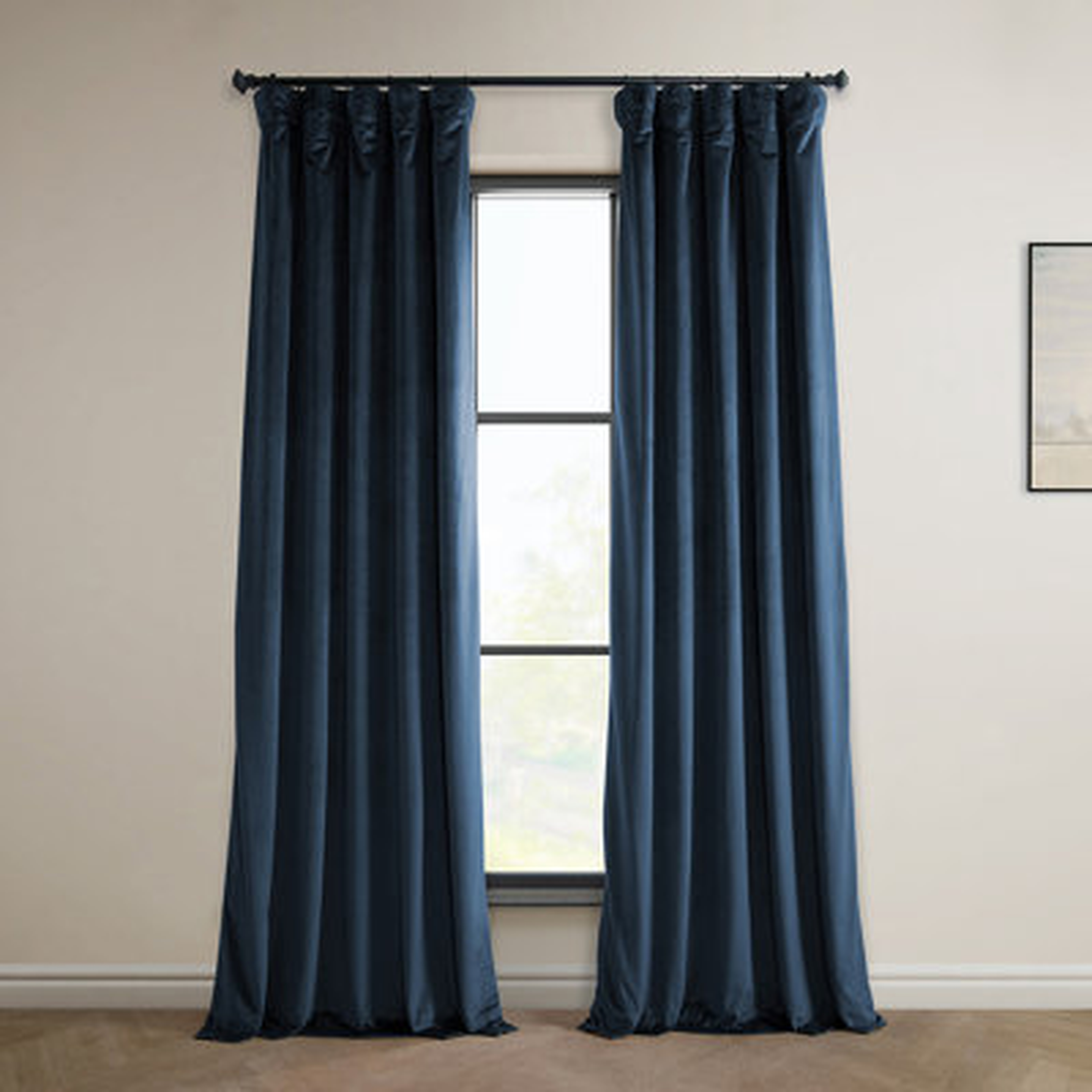 Matra Plush Velvet Curtains for Bedroom - Room Darkening Curtains for Living Room Window Single Panel - AllModern