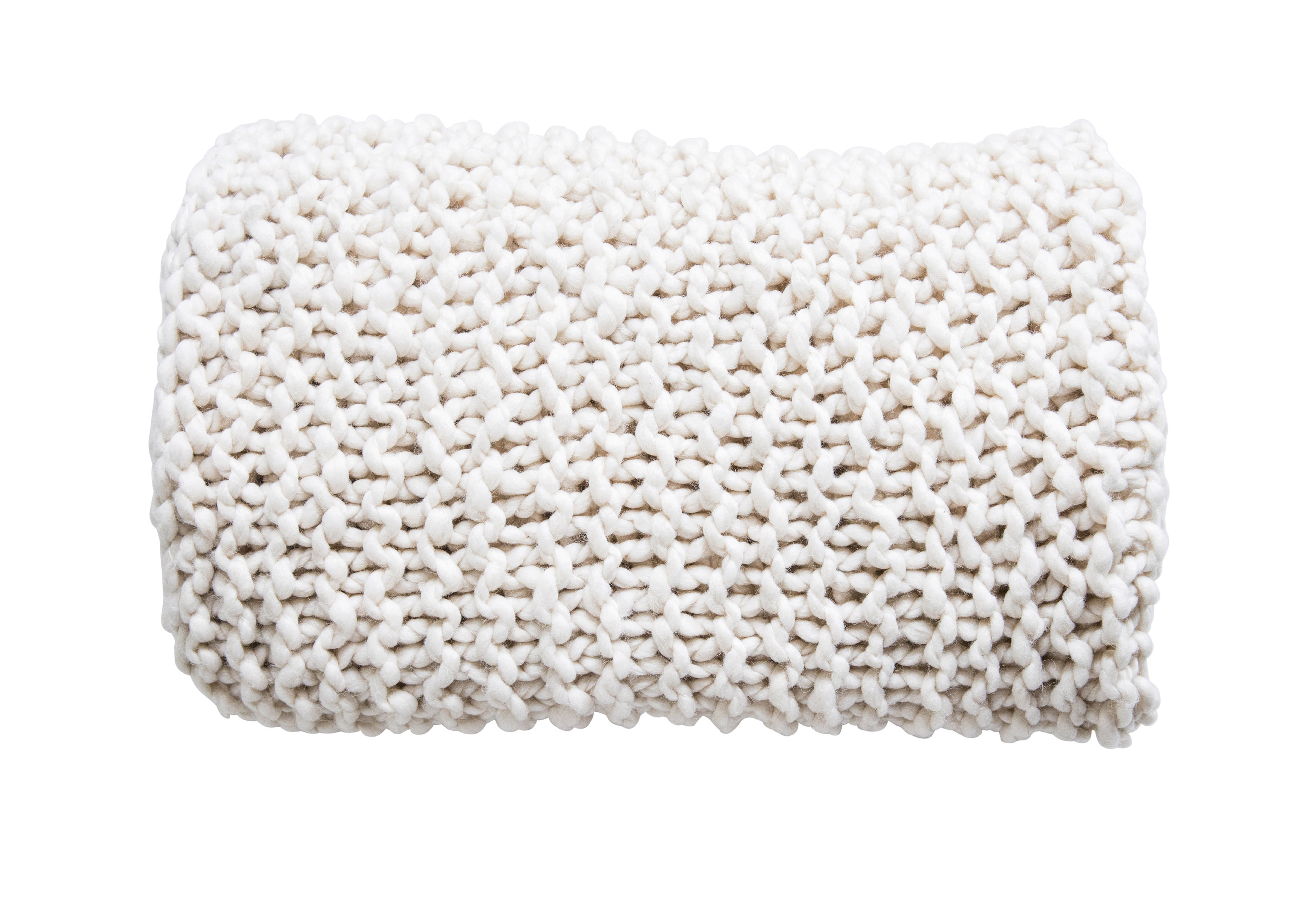 Acrylic Chunky Knit Throw, Cream - Moss & Wilder