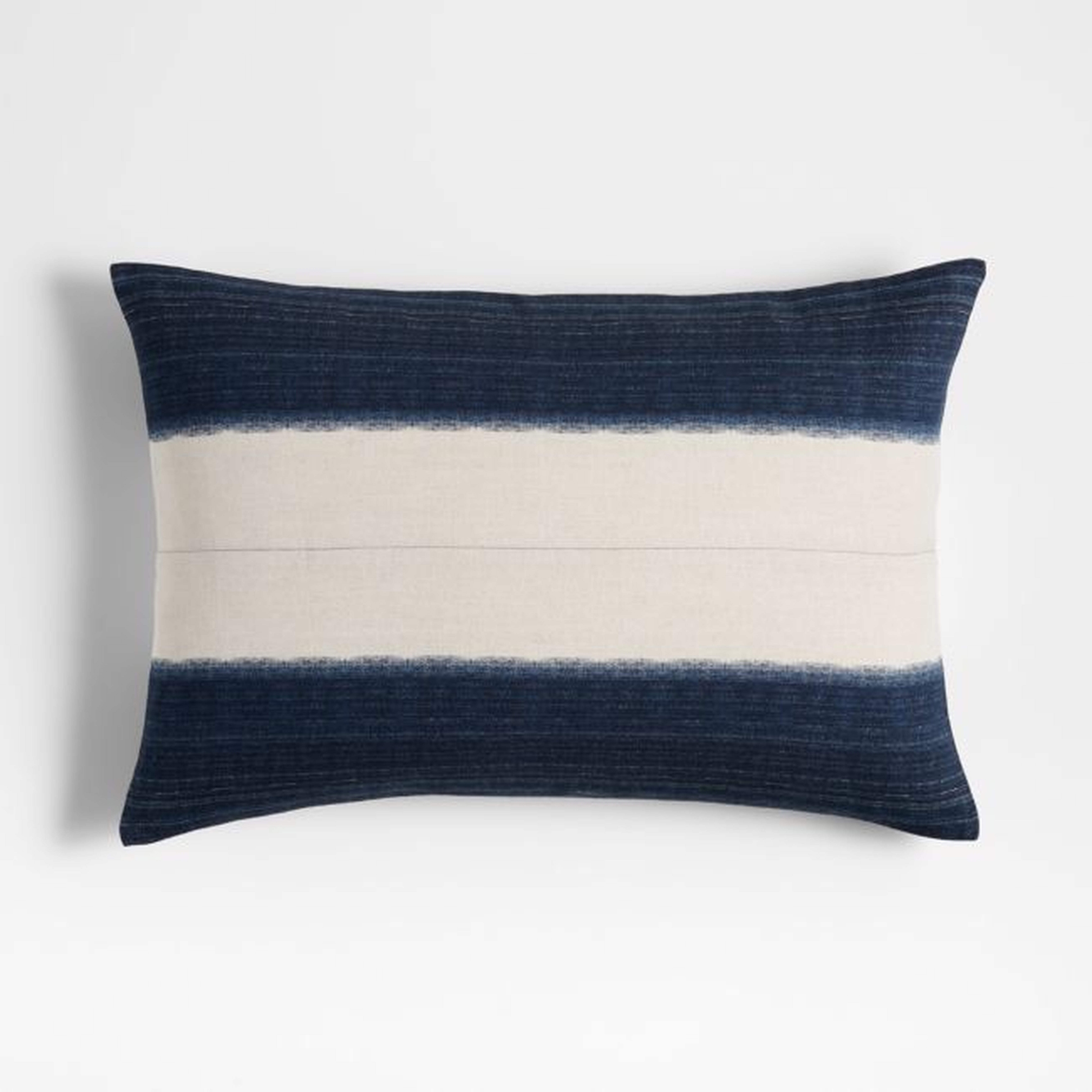 Littoral 22"x15" Two-Tone Navy Throw Pillow with Feather Insert - Crate and Barrel