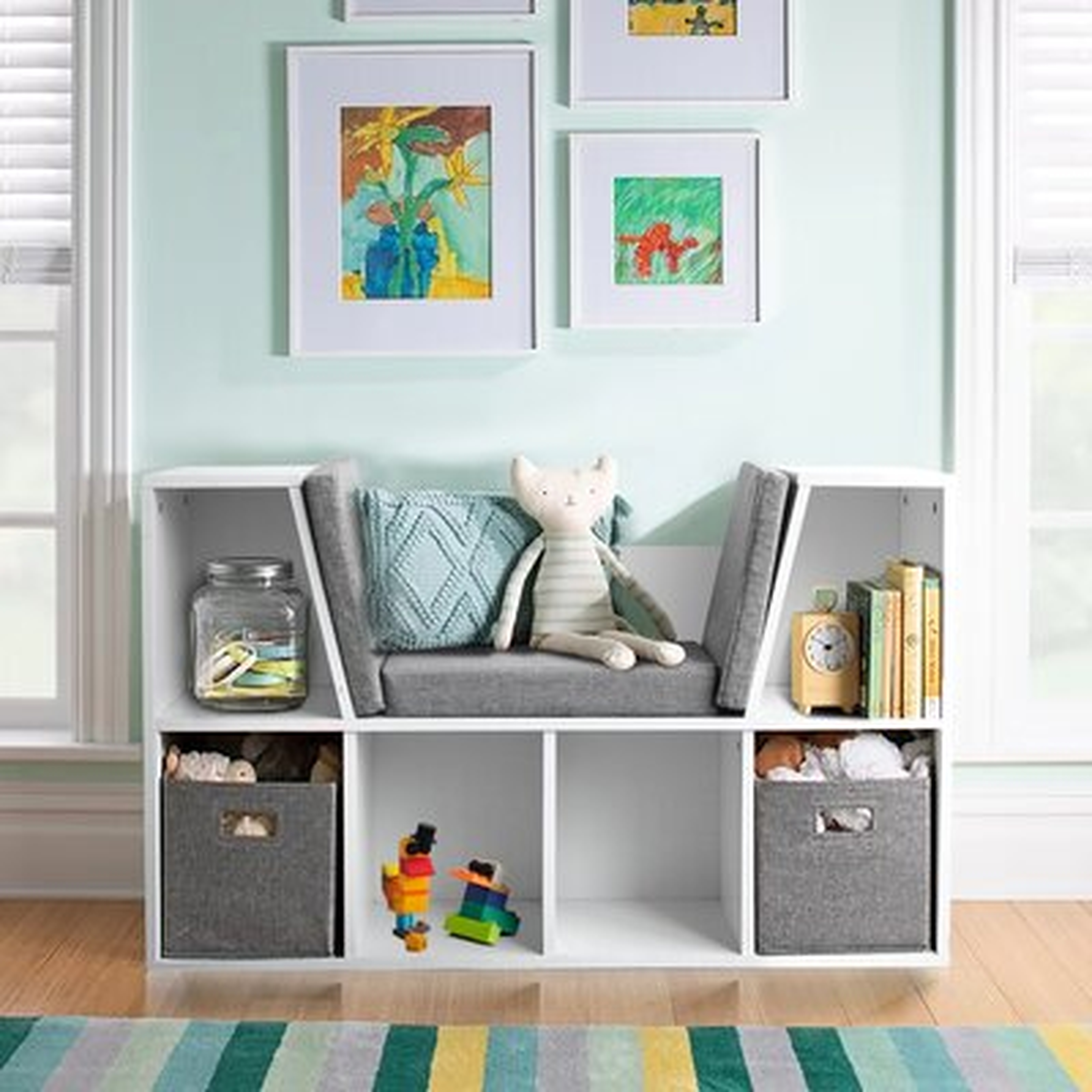 Wister Children's Bookcase with Cushions 25"H x 40.3"W Kids Reading Nook - Wayfair