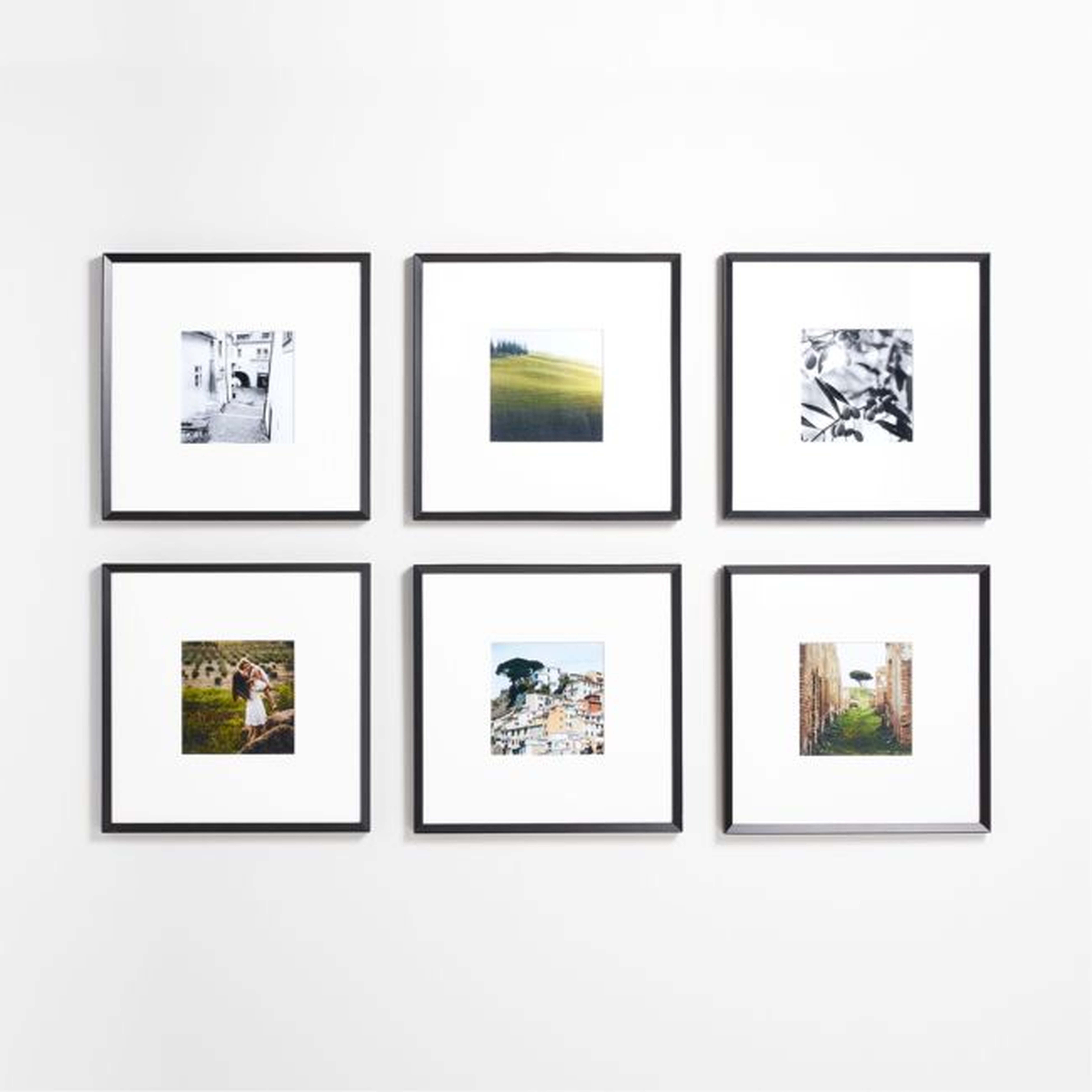 Icon Wood 6-Piece Black 11x11 Gallery Wall Frame Set - Crate and Barrel