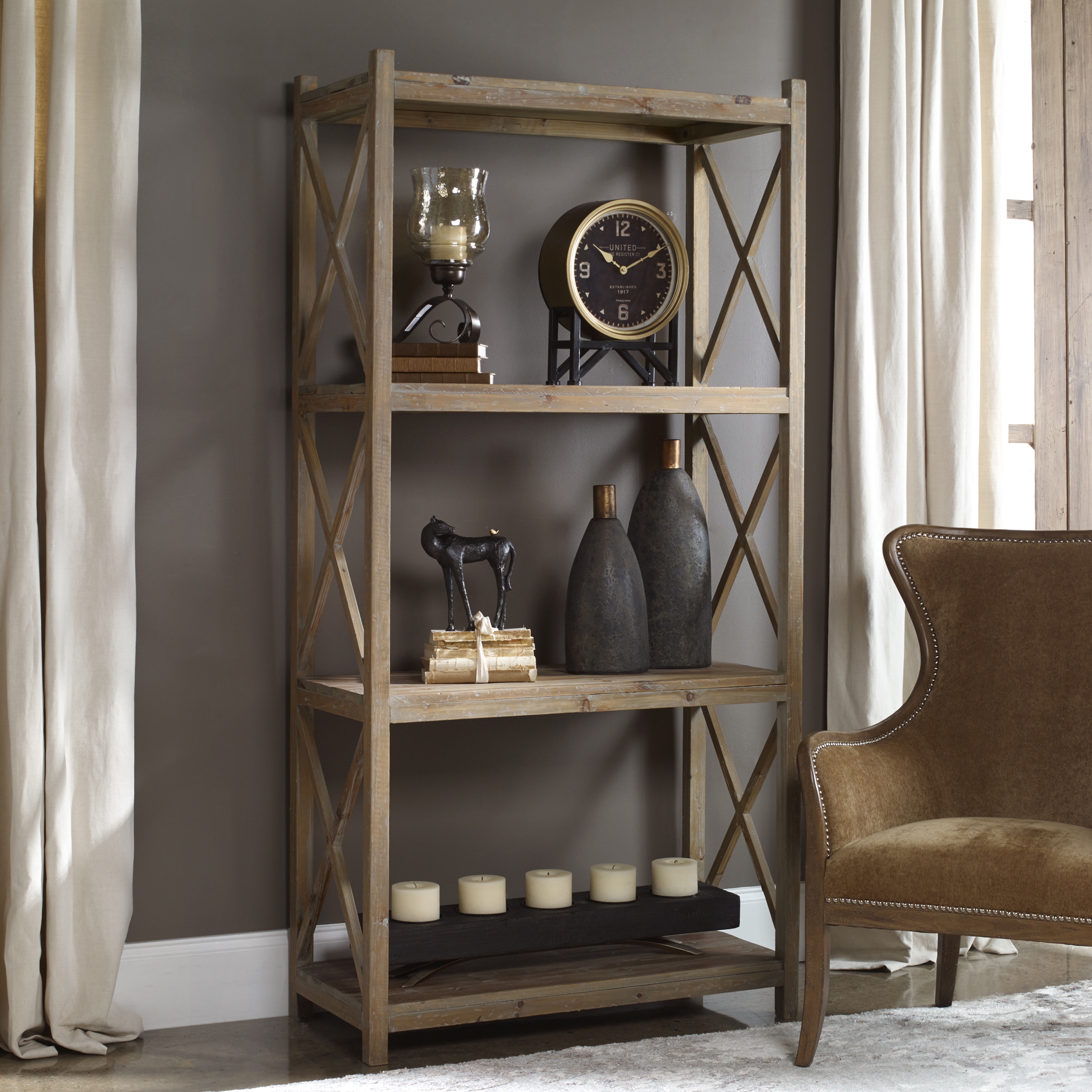 Stratford Reclaimed Wood Etagere - Hudsonhill Foundry