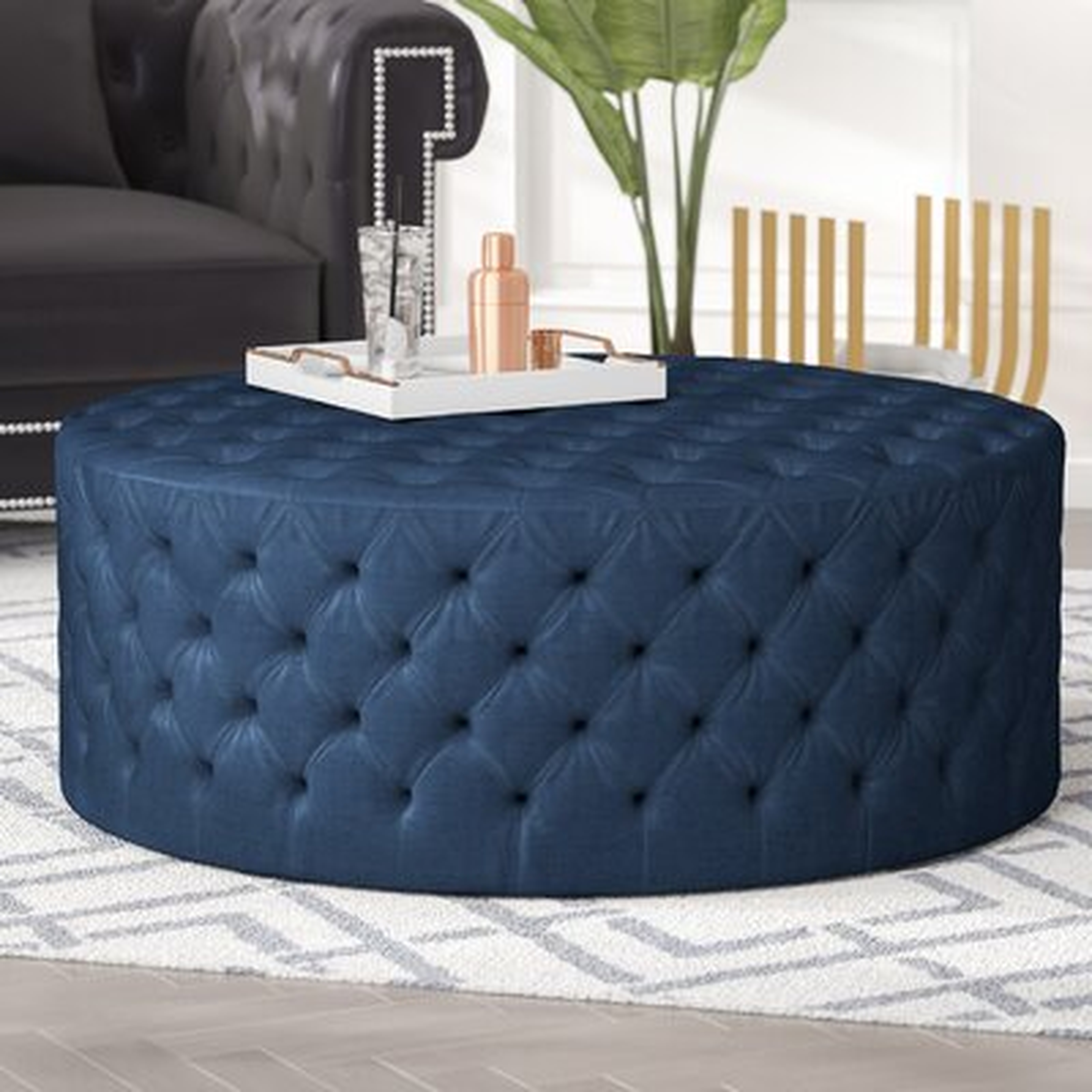 41'' Wide Tufted Round Cocktail Ottoman by Kelly Clarkson Home - Wayfair
