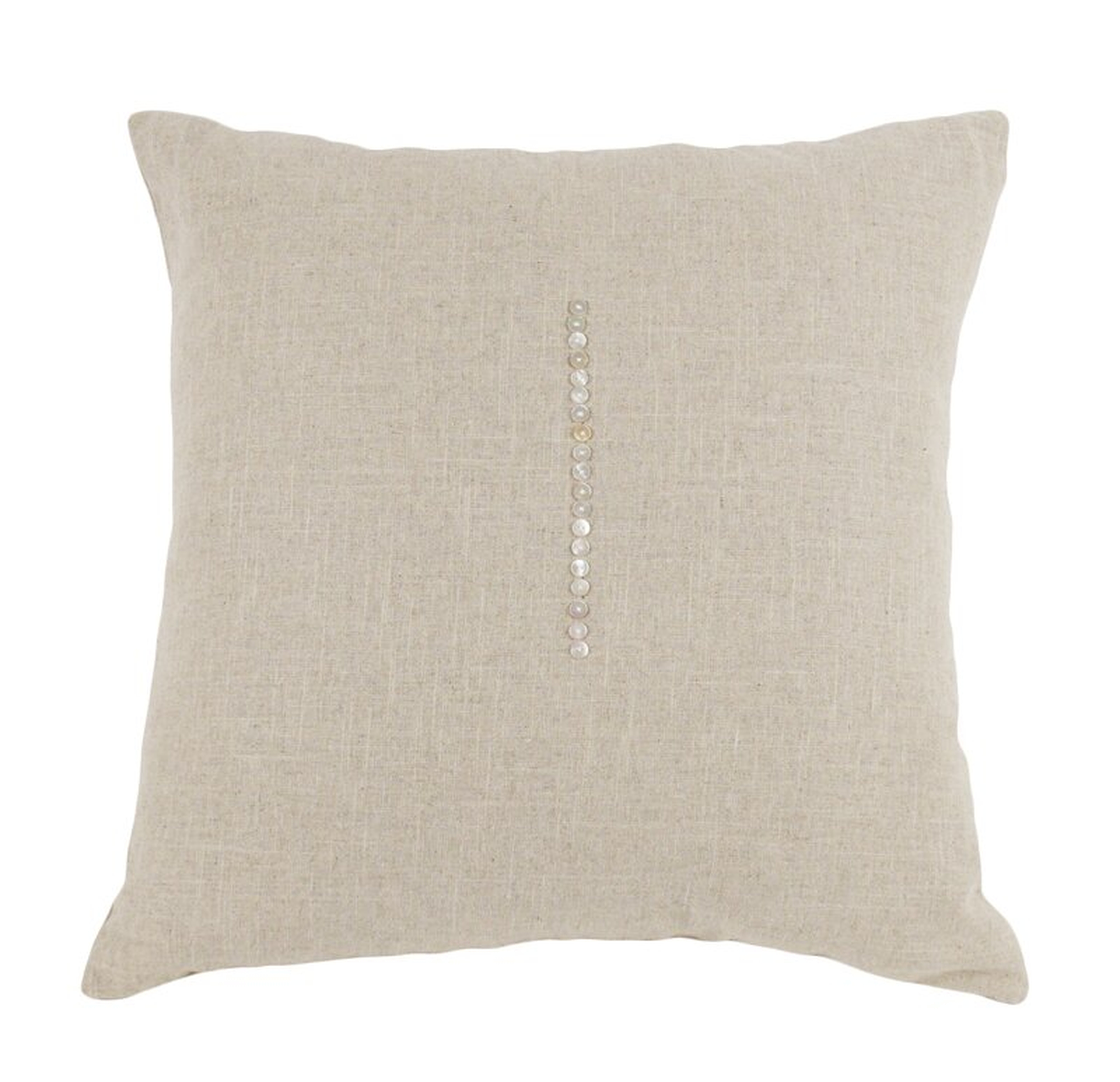Zentique Linen Throw Pillow Size: 24" H x 24" W x 3" D, Color: Natural - Perigold