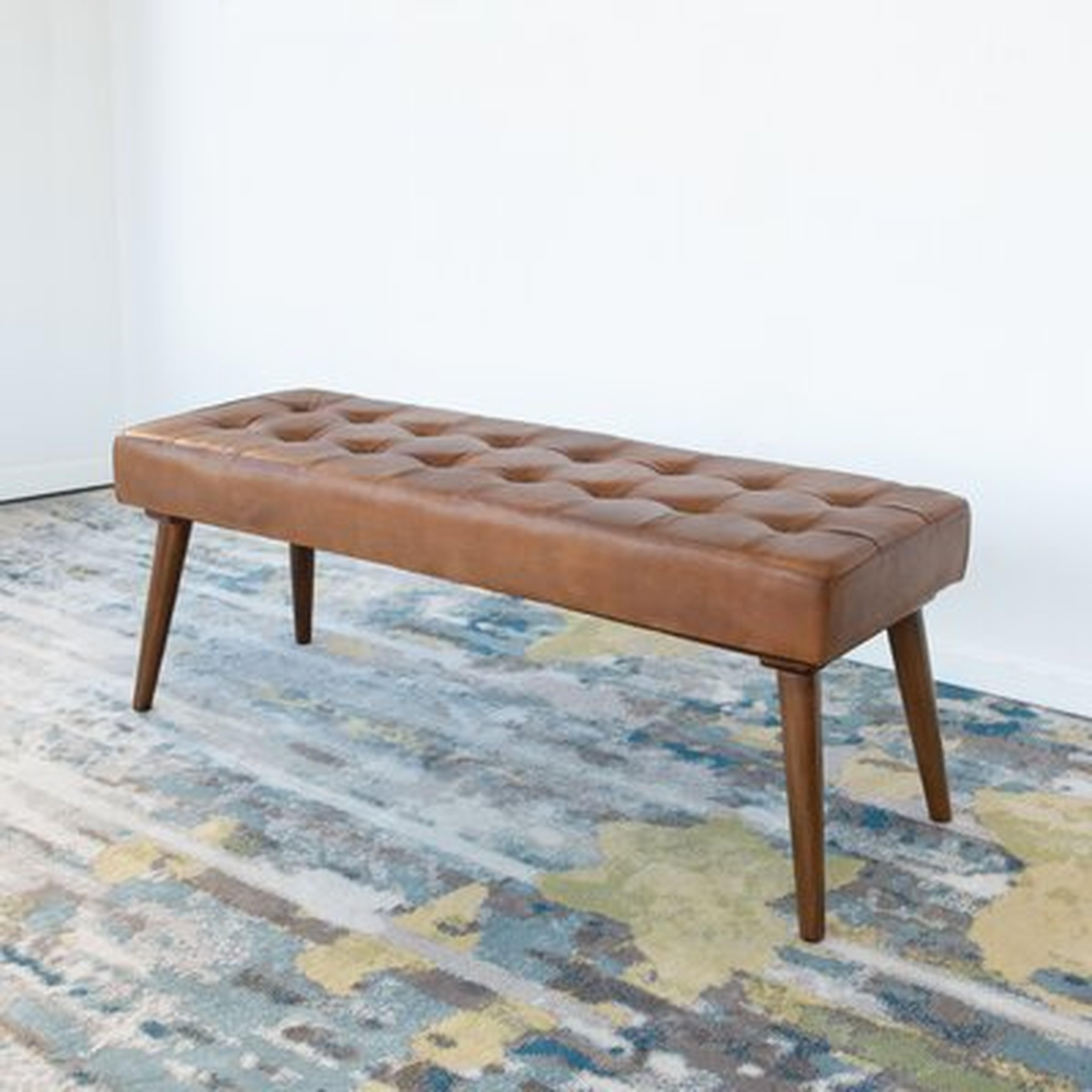 North Reading Genuine Leather Bench - Wayfair