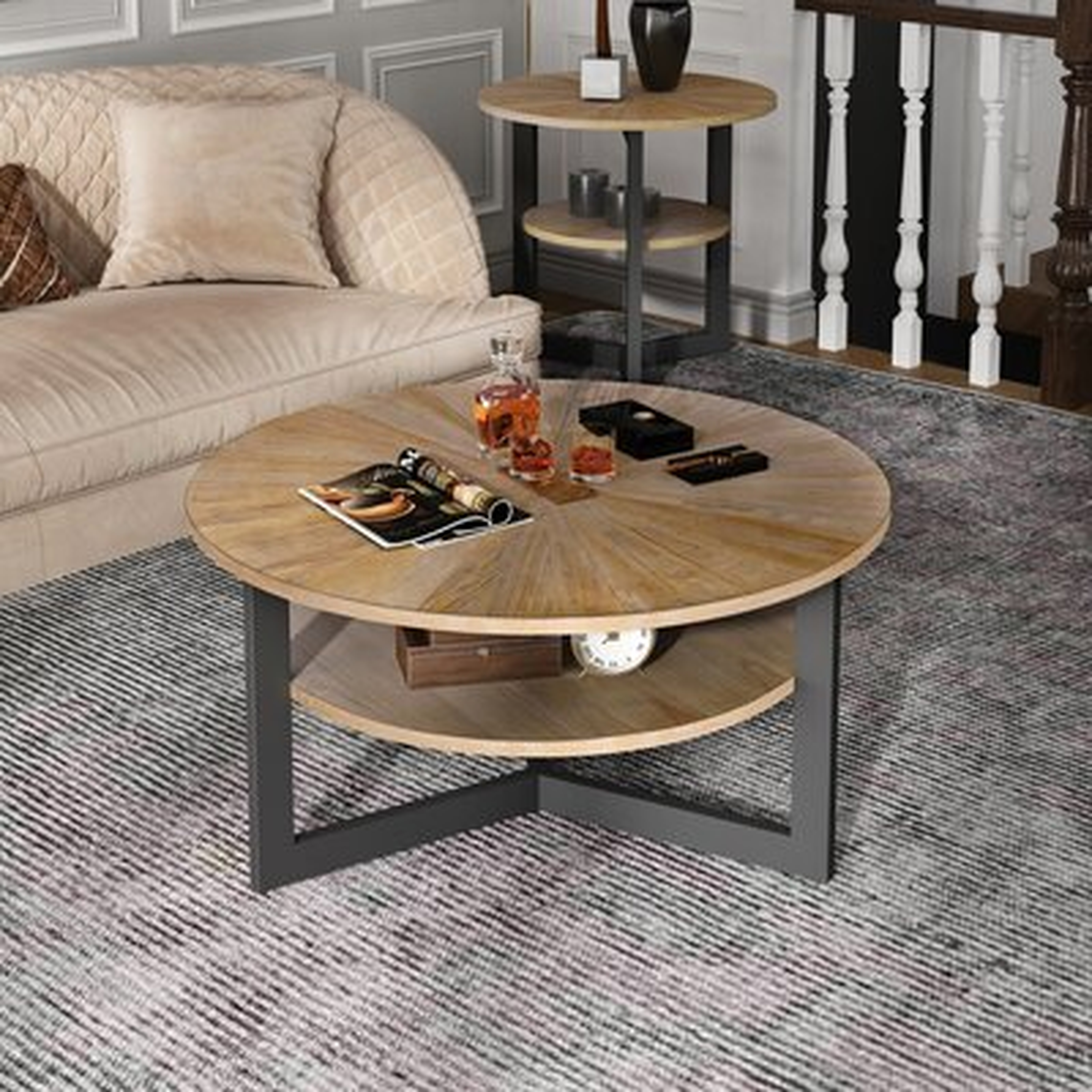 Round Coffee Table With Storage Space - Wayfair