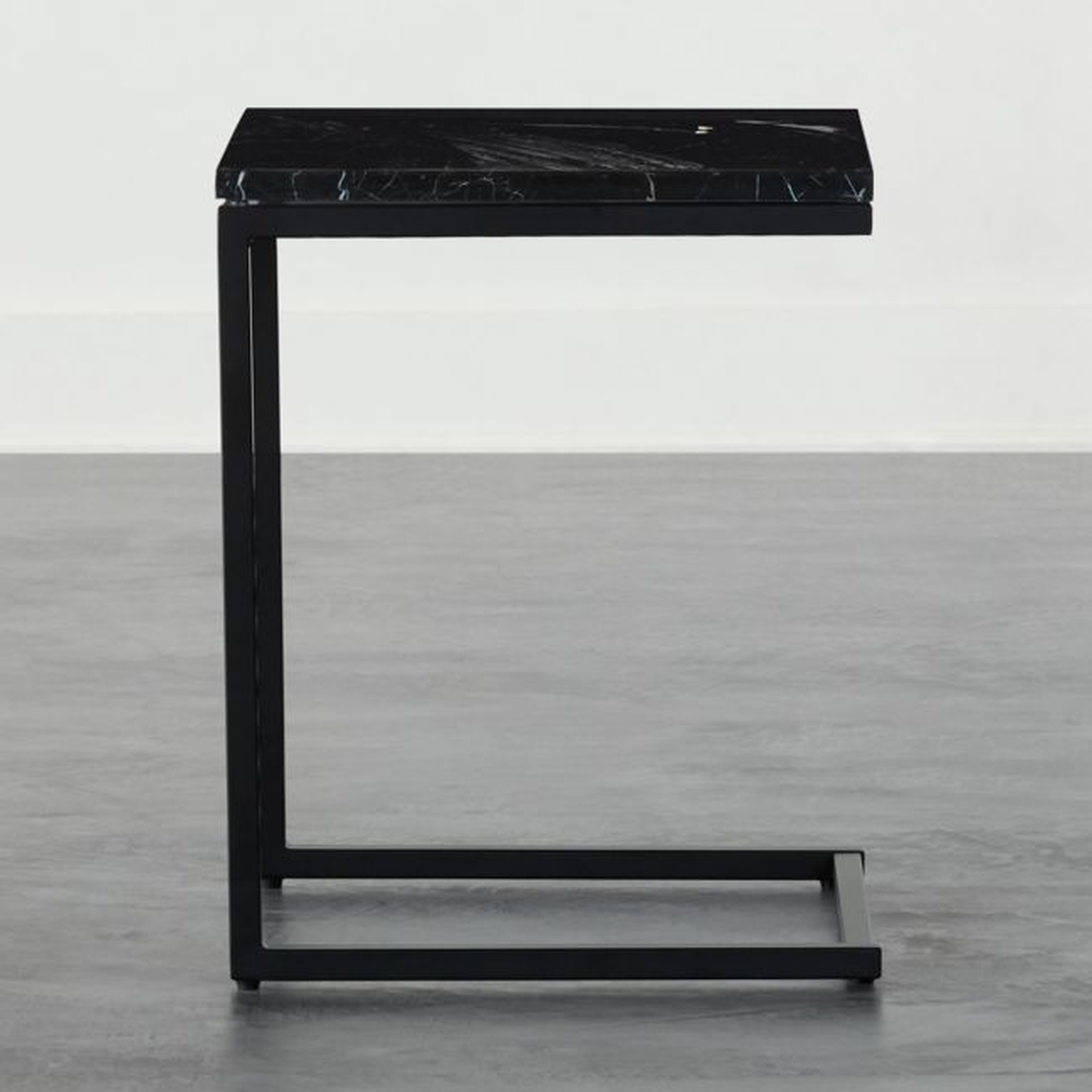 Smart Black C Table with Black Marble Top - CB2