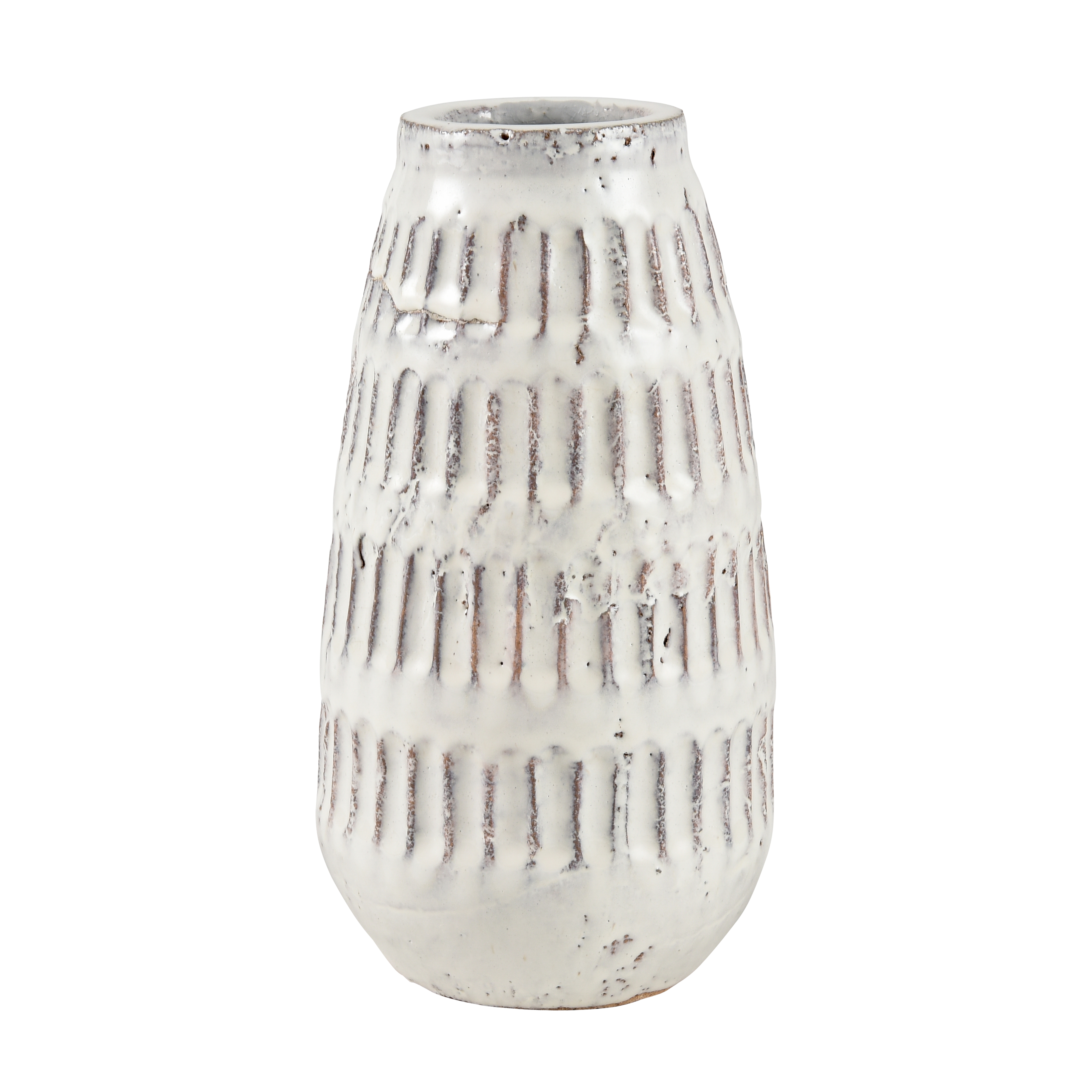 Muriel Vase - Large Aged White Glazed - Elk Home