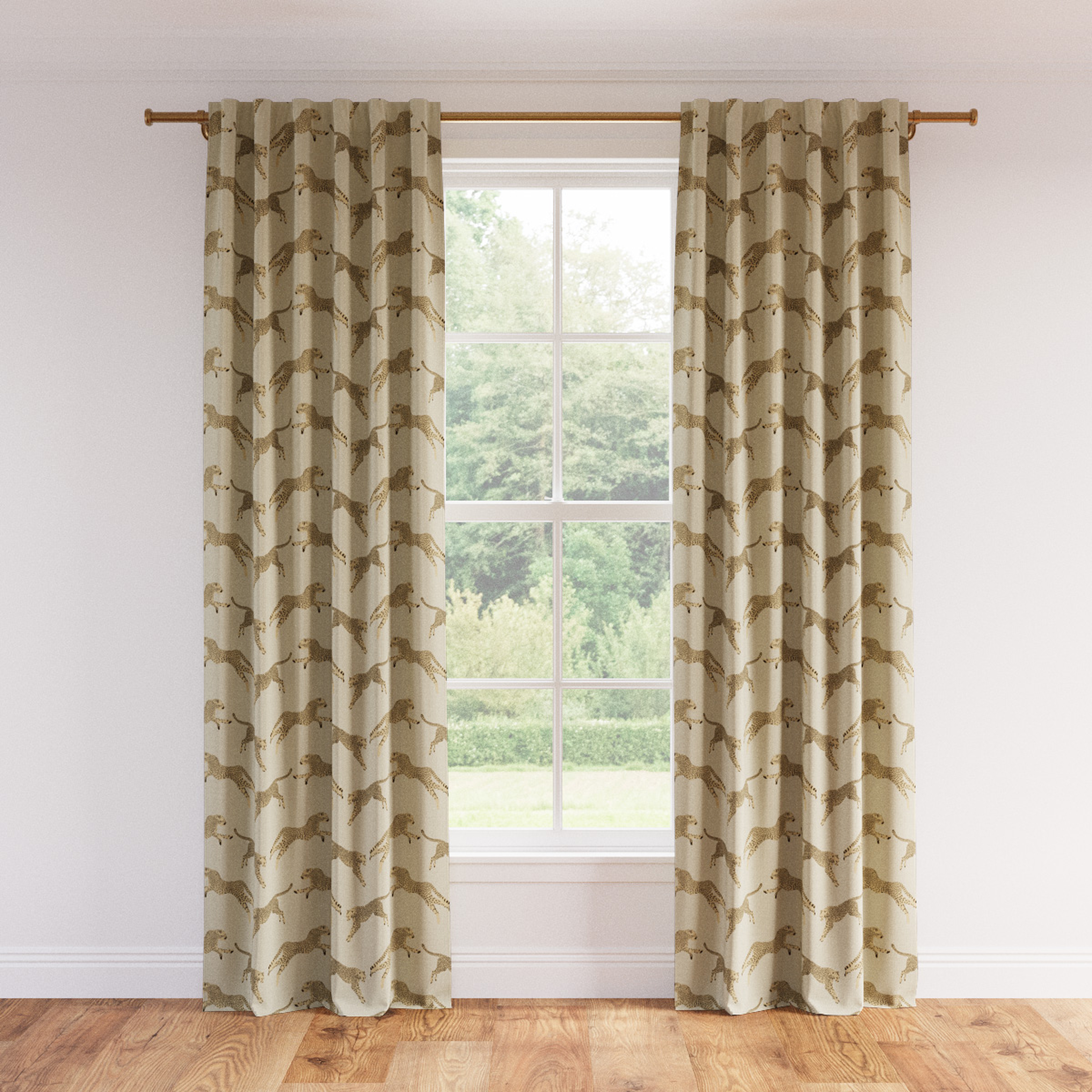 Printed Linen Curtain, Desert Cheetah, 50" x 96", Blackout - The Inside