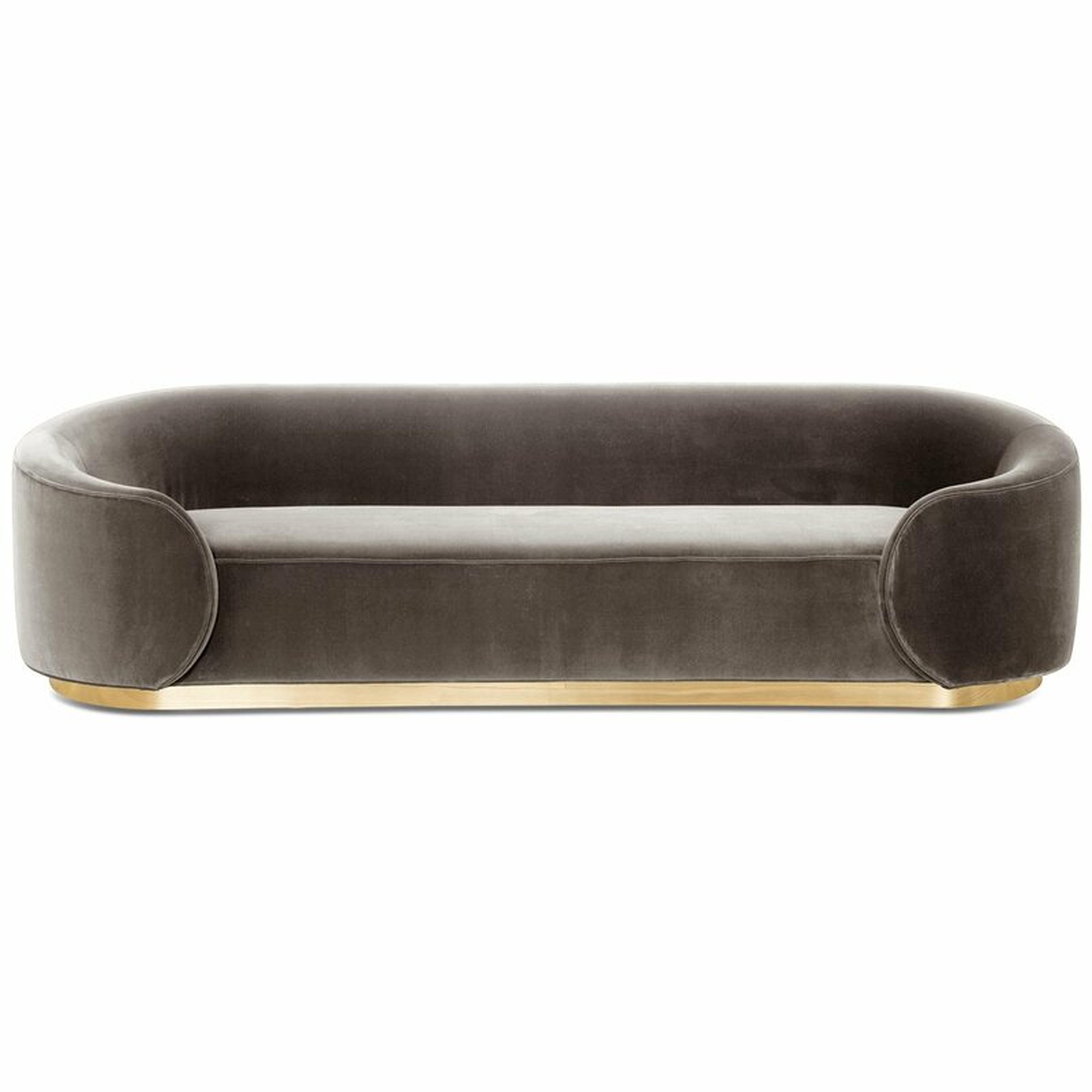 Eden Velvet 108" Round Arm Sofa Upholstery: Dark Gray - Perigold