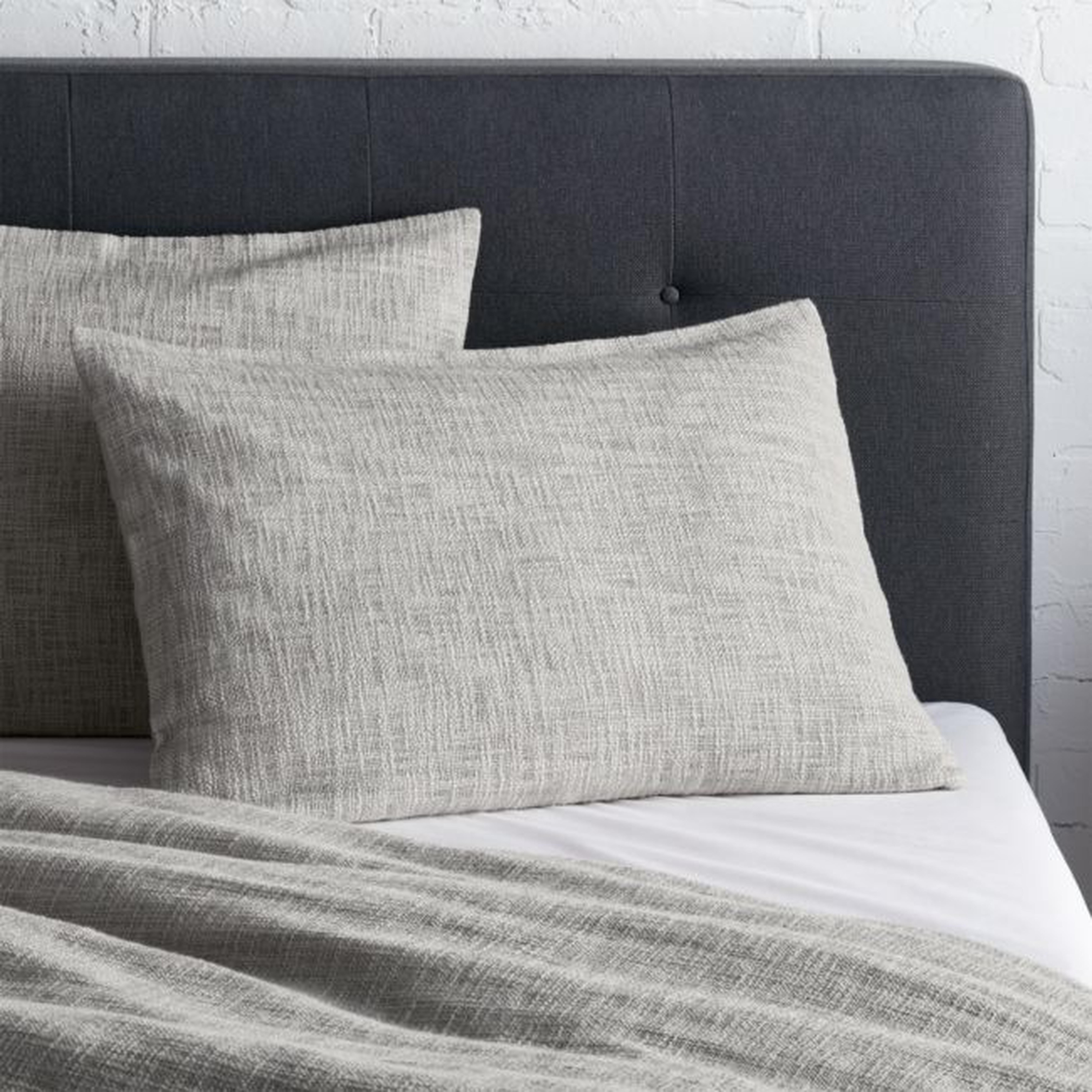 Lindstrom Cotton Grey Standard Sham - Crate and Barrel