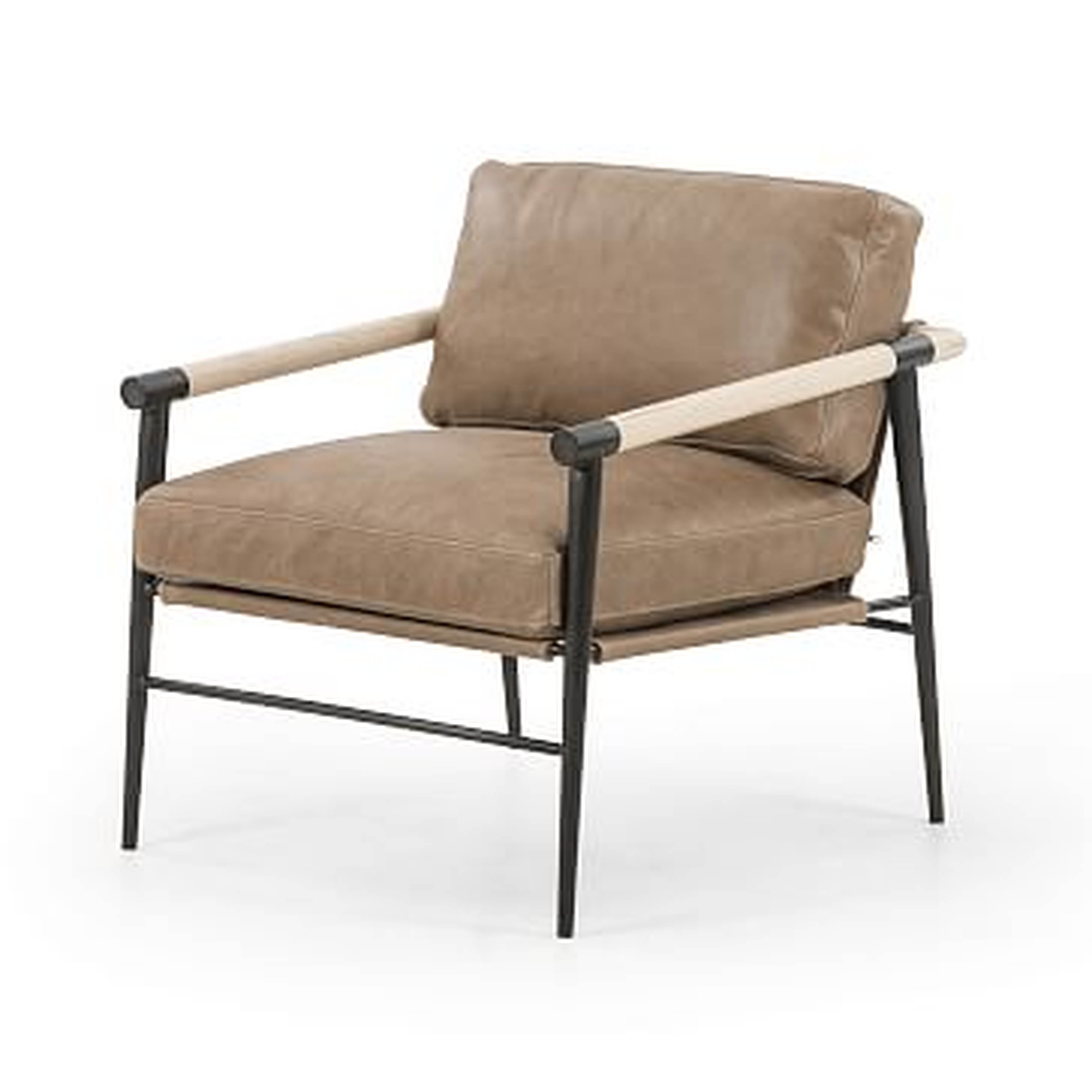 Carbon Framed Leather Chair, Palermo Drift - West Elm