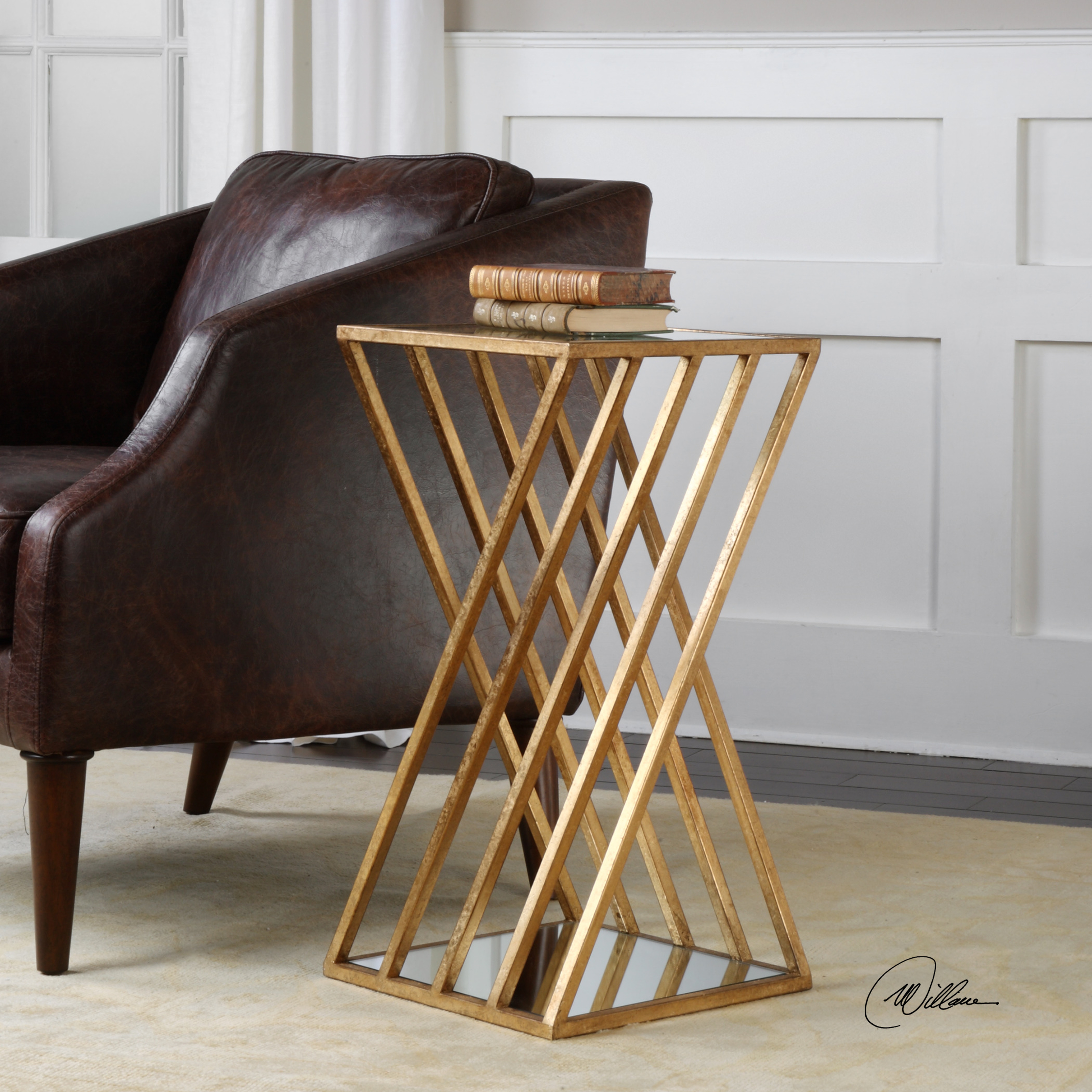 Janina Gold Dimensional Accent Table - Hudsonhill Foundry
