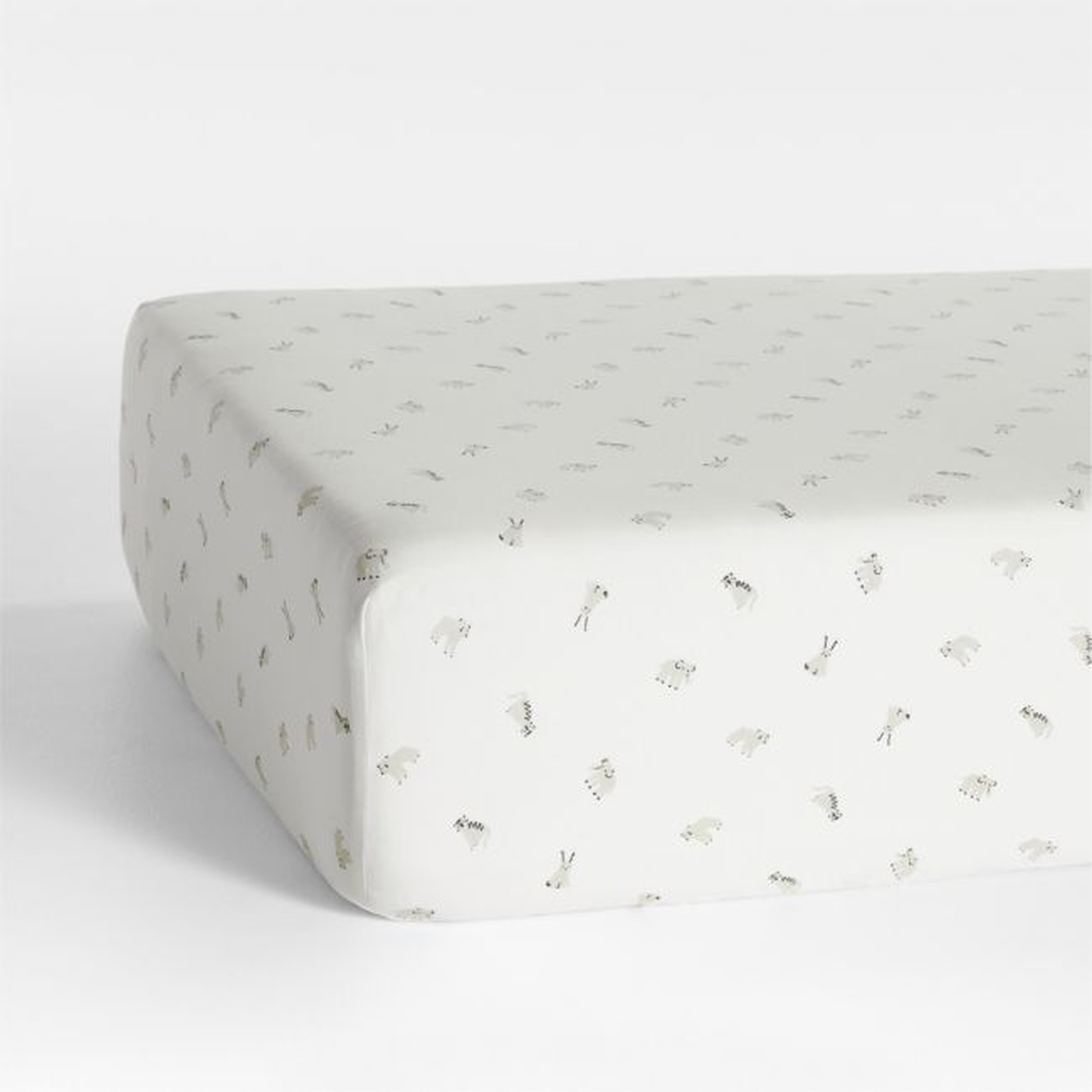 Baby's First Natural Animal Organic Cotton Heathered Jersey Baby Crib Fitted Sheet - Crate & Kids