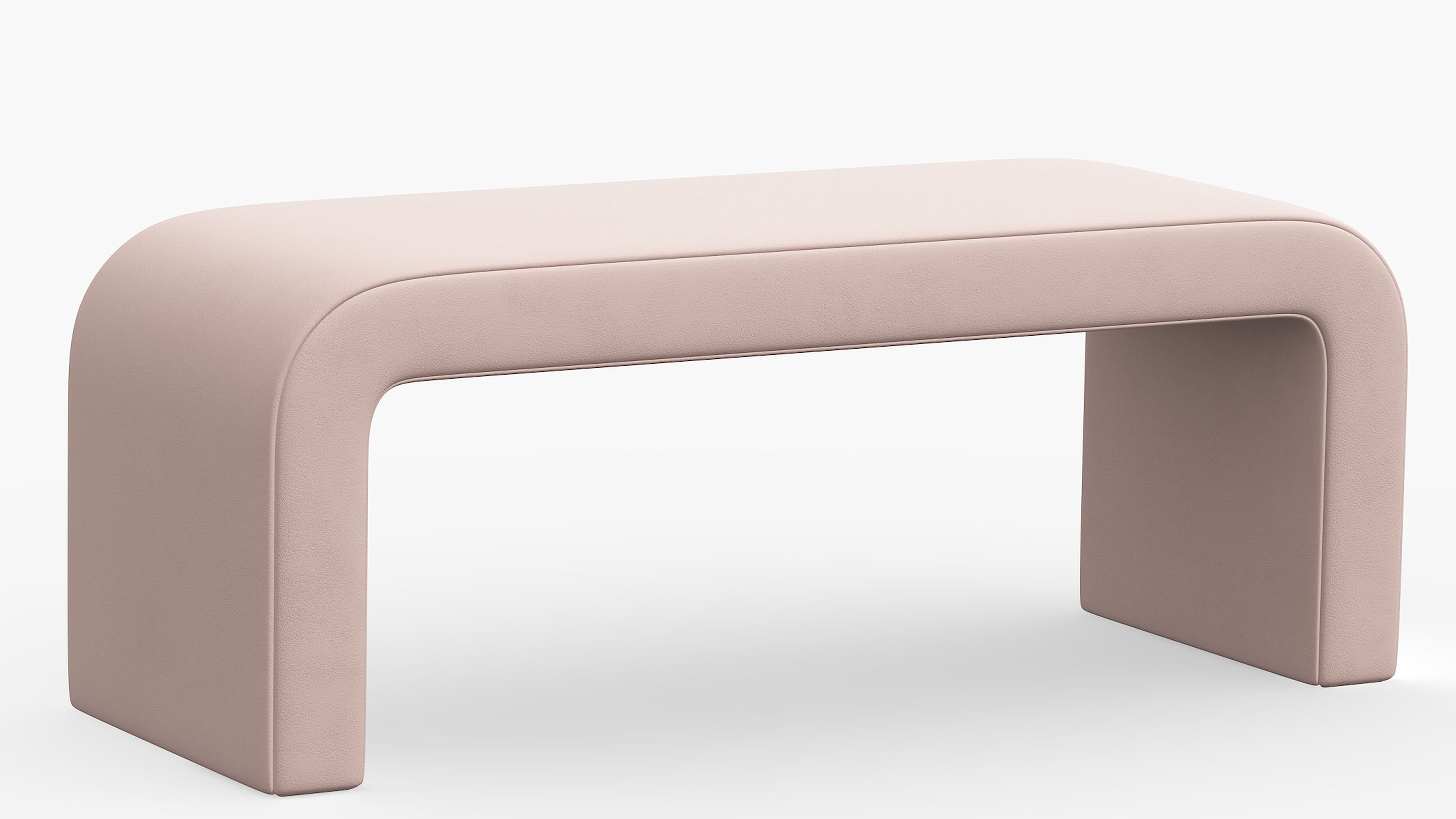 Waterfall Bench, Blush Classic Velvet - The Inside