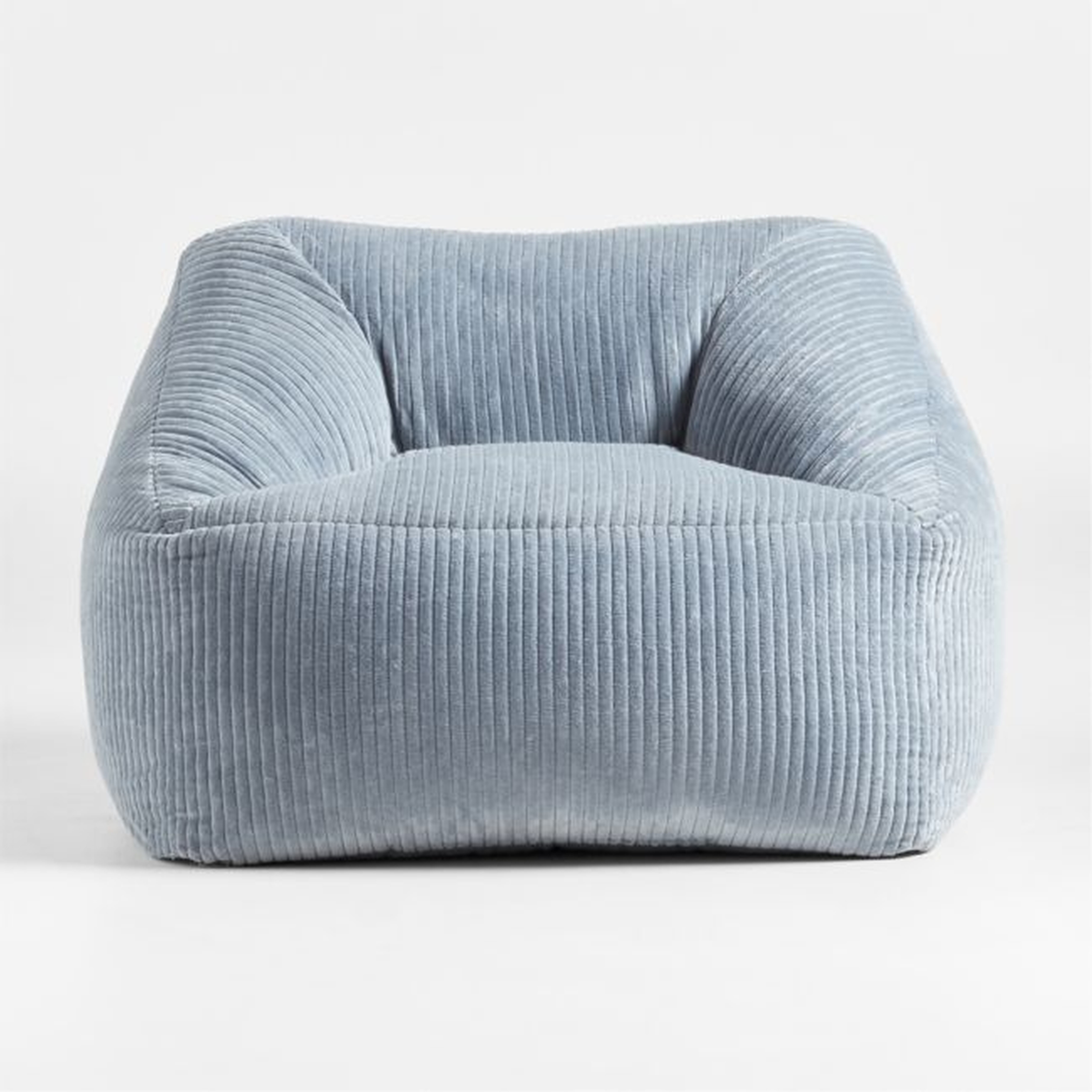 Smoke Blue Velvet Corduroy Kids Lounge Chair - Crate & Kids