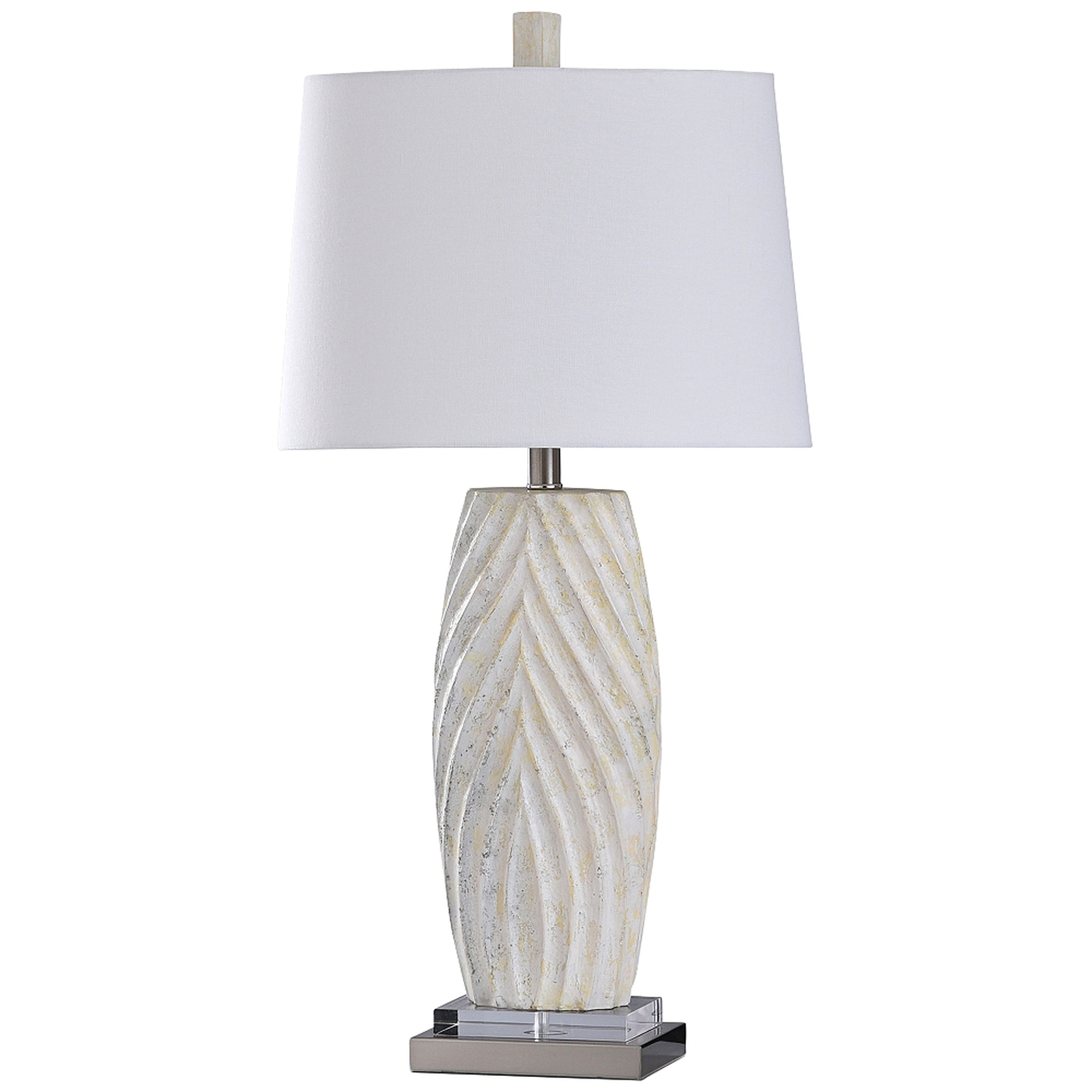 Brie White Sand Painted Vase Table Lamp - Style # 94C70 - Lamps Plus
