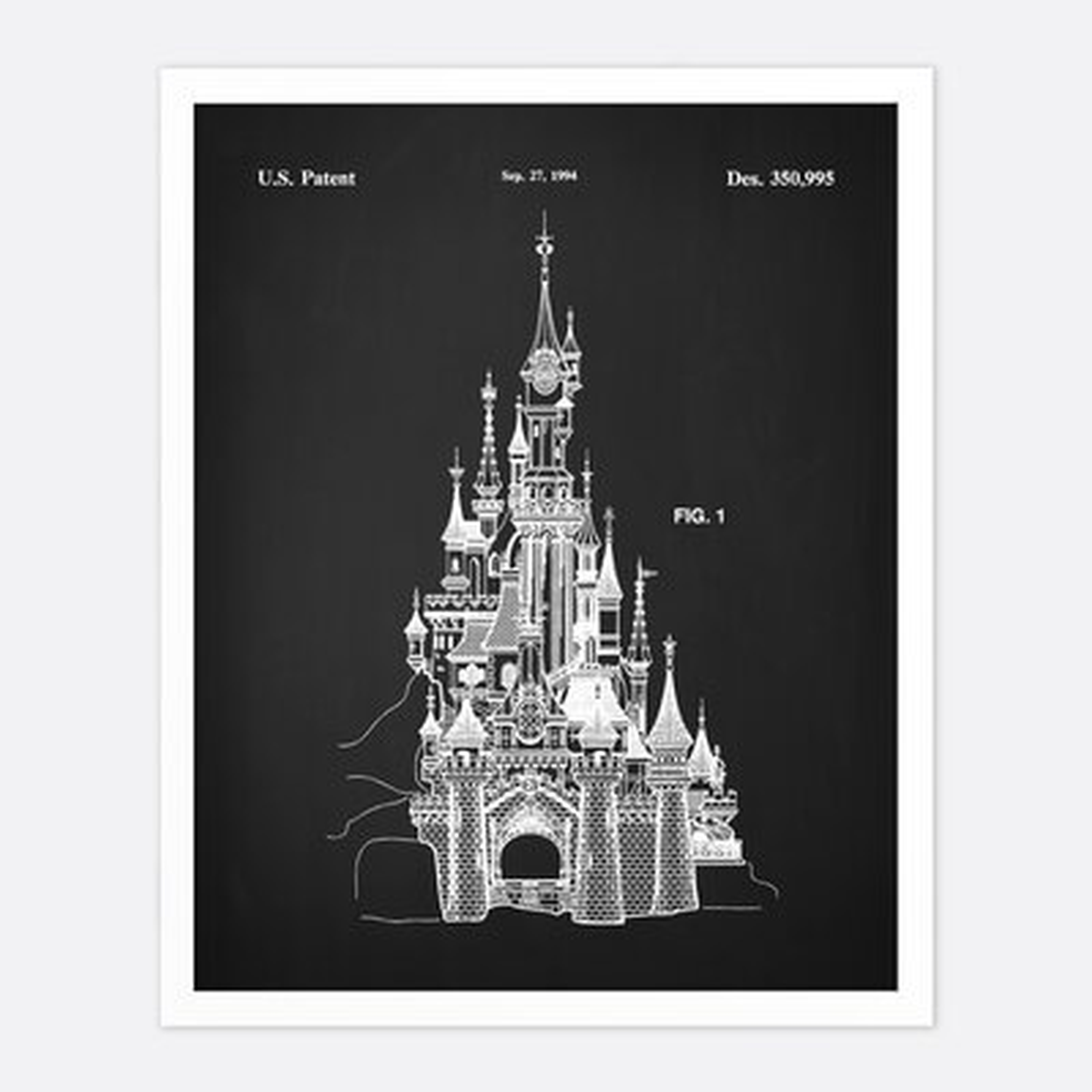 Walt Disney Castle - Unframed Patent Print TimelessPatents Chalkboard - Wayfair